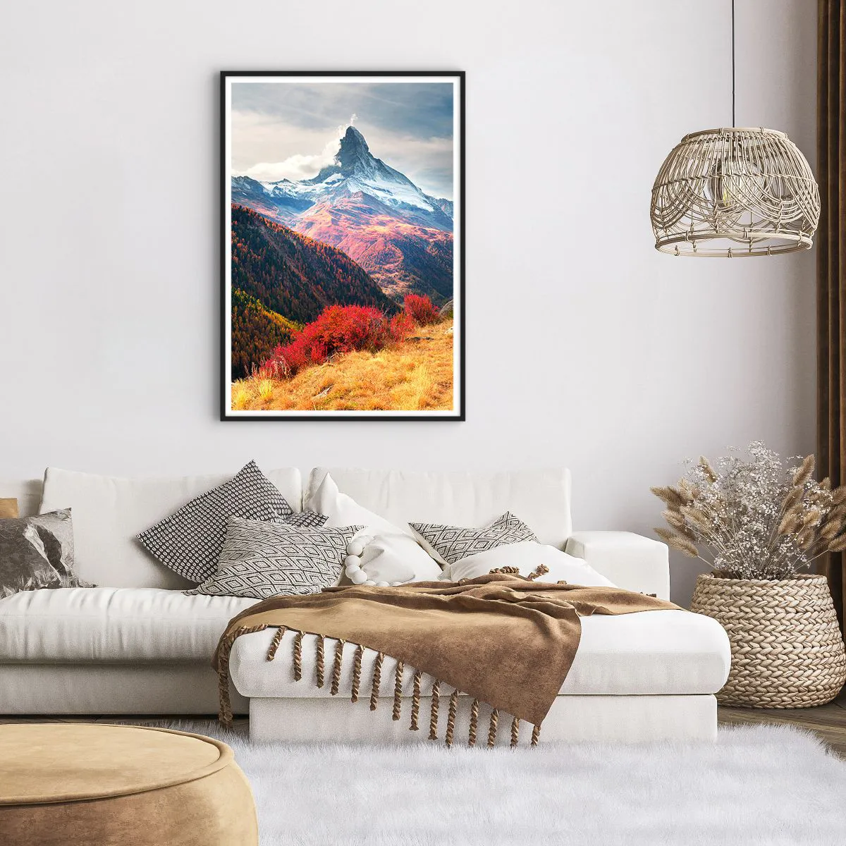 Plakat i sort ramme - Alpernes efterår - 70x100 cm