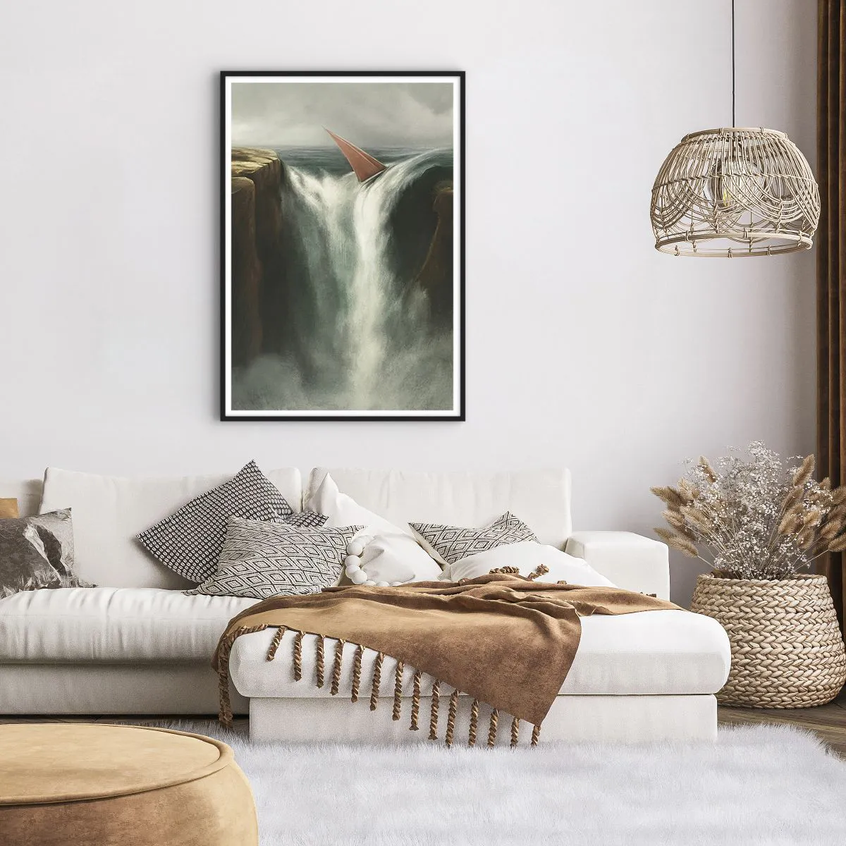 Poster in black frame - Life Warning - 70x100 cm