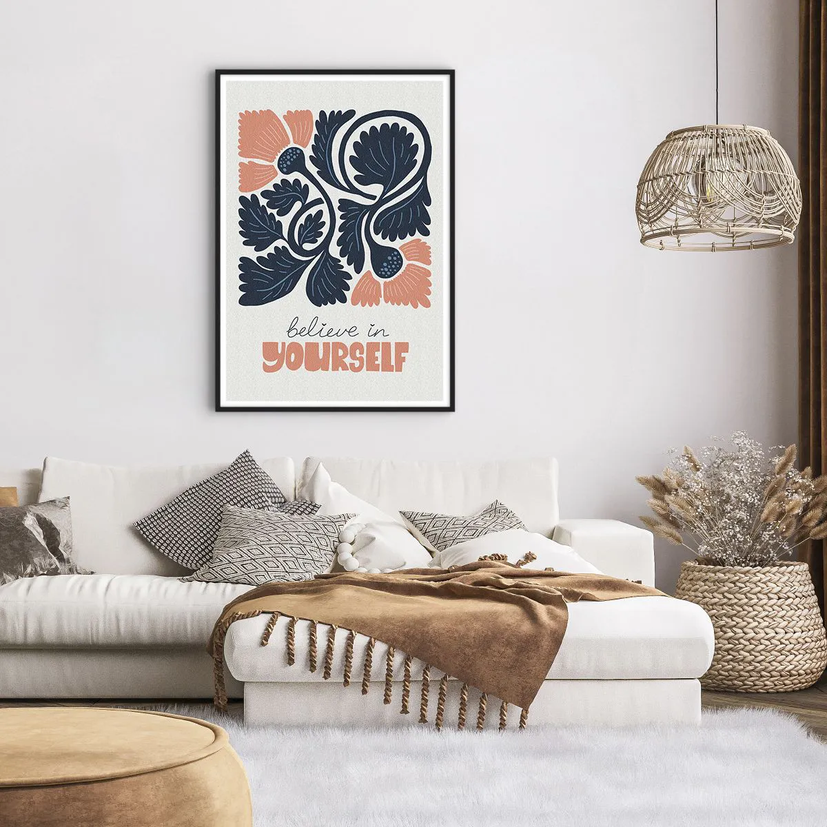 Plakat i sort ramme - Og du blomstrer - 70x100 cm