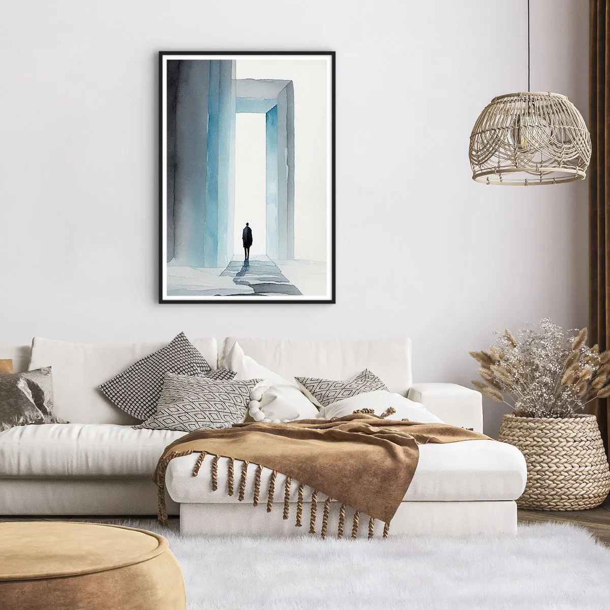 Plakat i sort ramme - Lev uden grænser - 70x100 cm