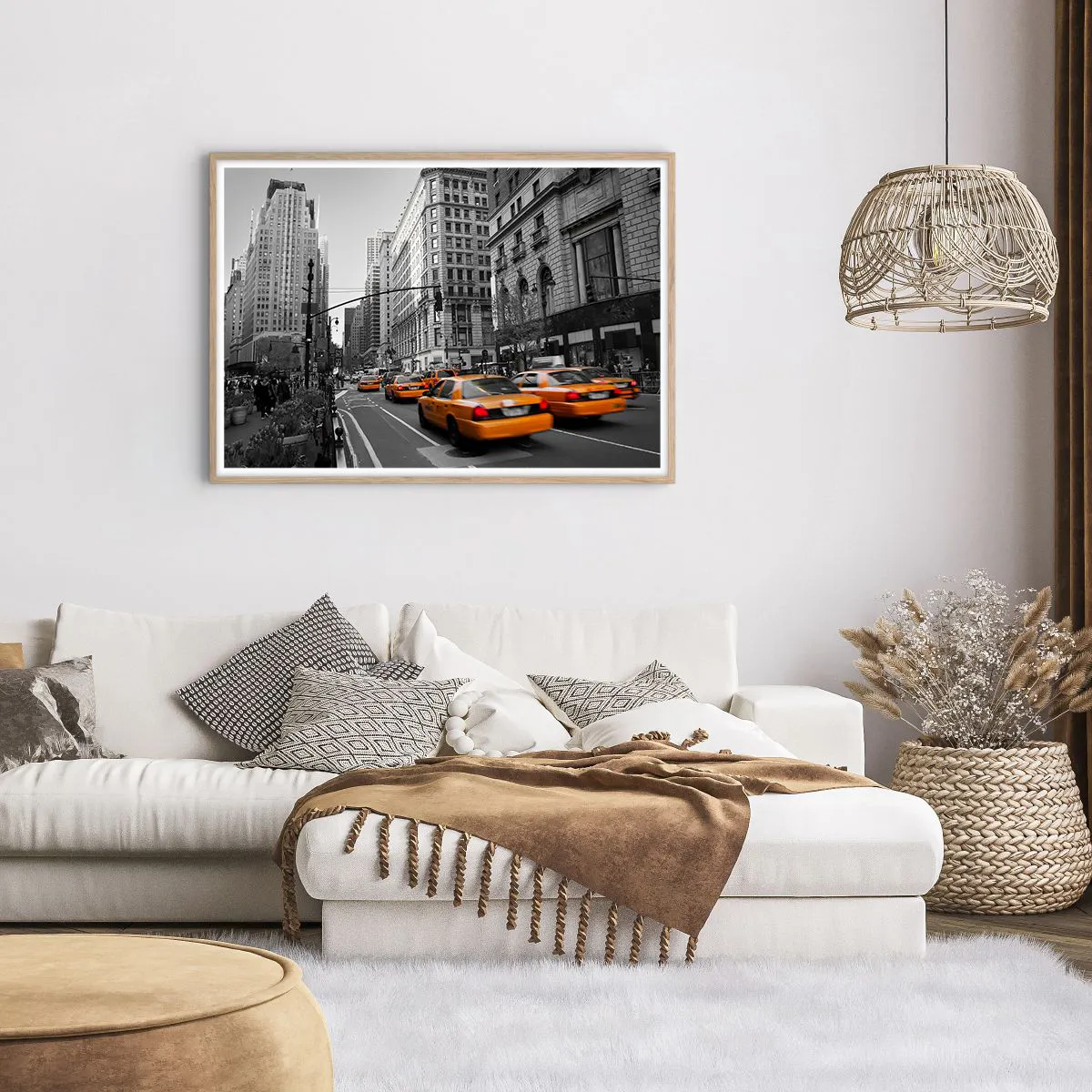 Affisch i ram av ljusek - Storstadens solar - 100x70 cm