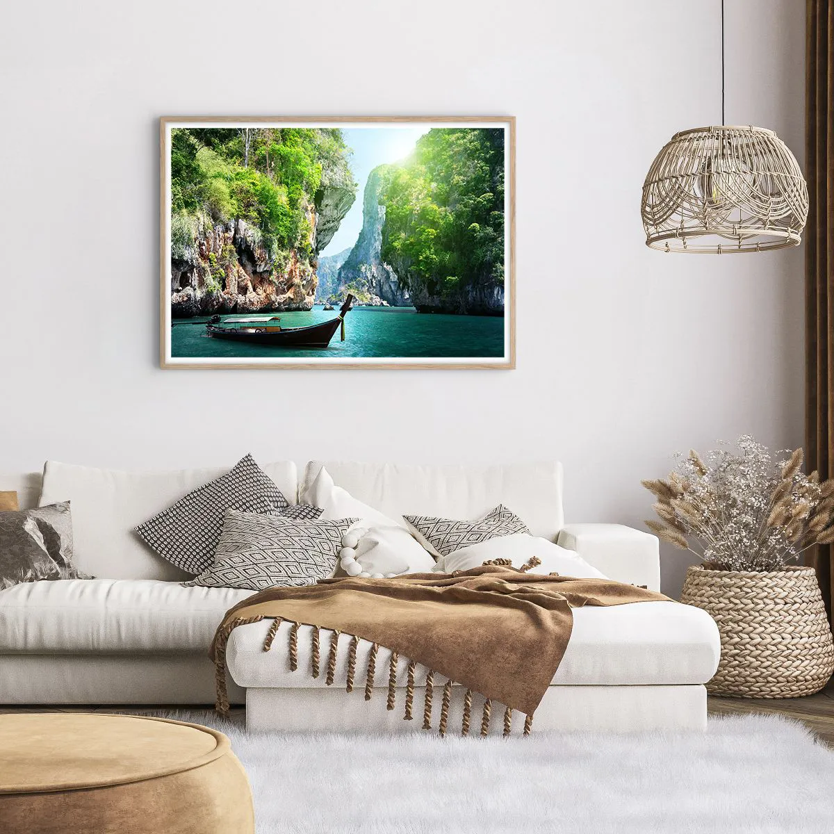 Póster en marco roble claro - Una invitación a un viaje exótico - 100x70 cm