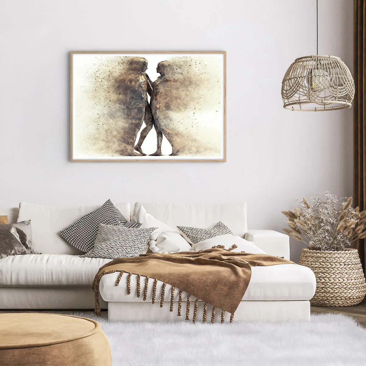 Poster in cornice rovere chiaro - Nati dalla polvere, per amare - 100x70 cm