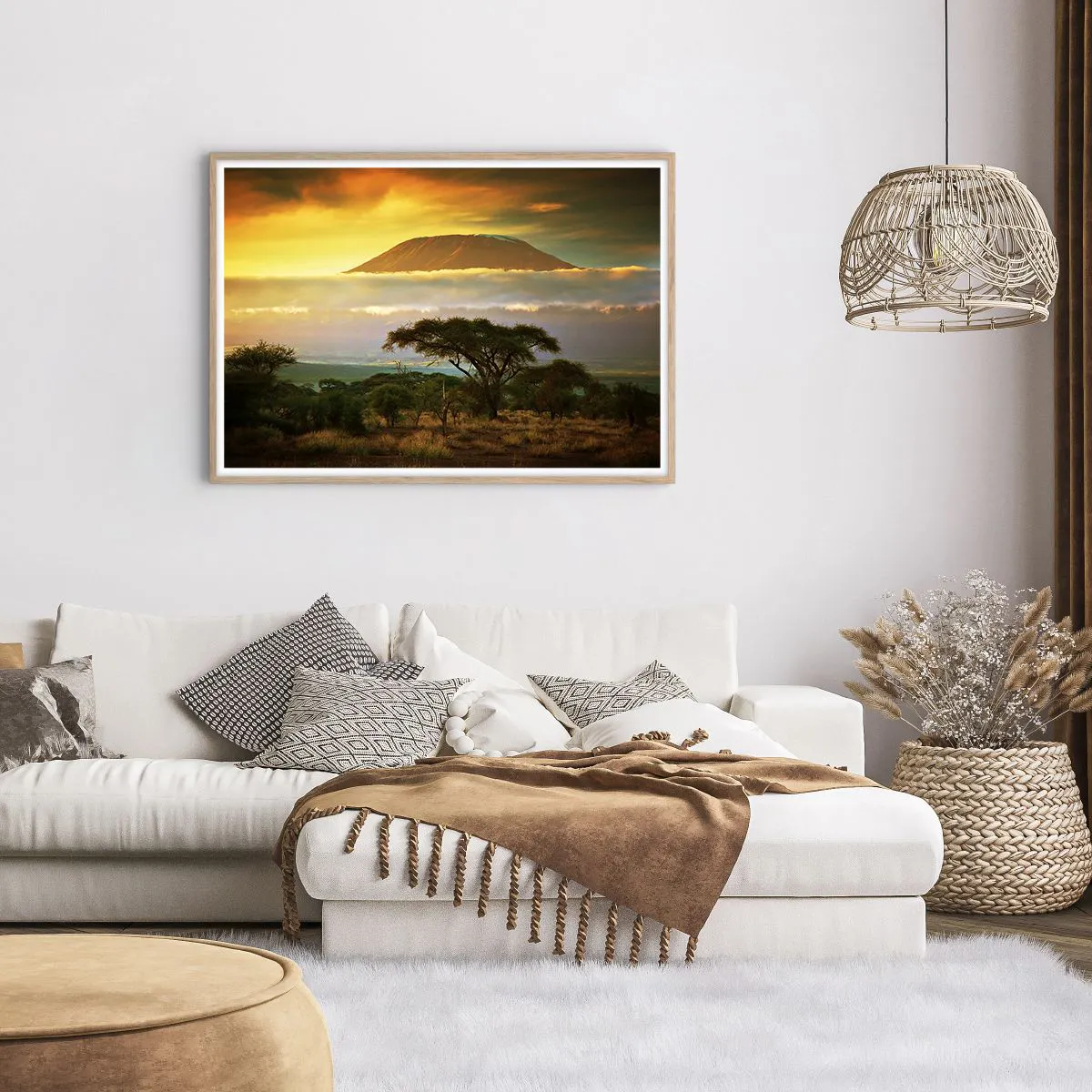 Poster în ramă de stejar deschis - Visul unui călător - 100x70 cm