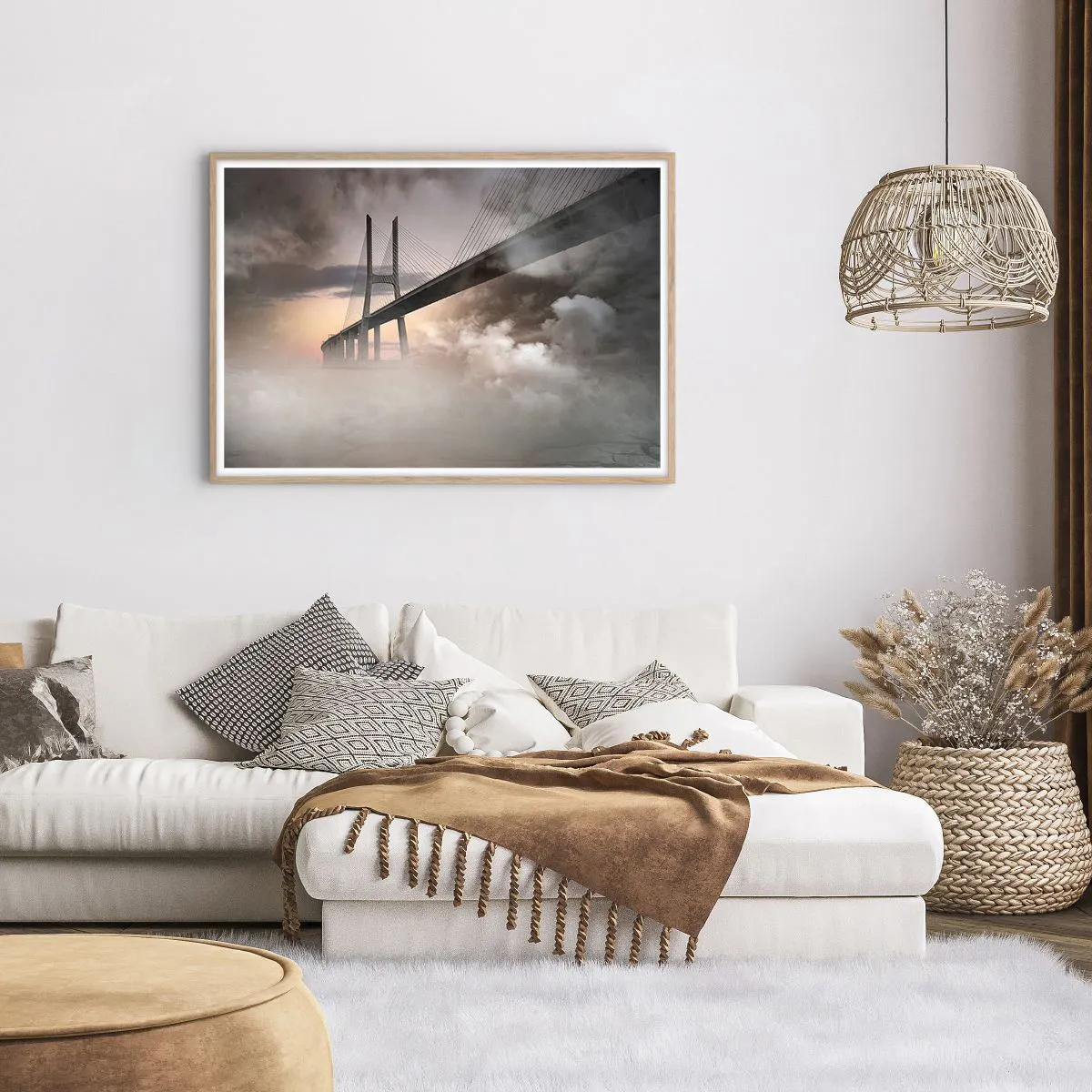 Affiche dans un chêne clair - Poster - Sur la rivière qui n'existe pas - 100x70 cm