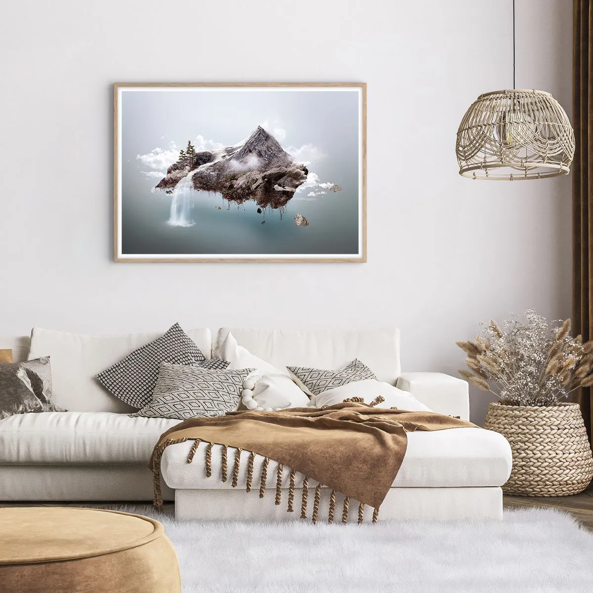 Plakat i ramme af lyst egetræ - Set gennem en surrealists øjne - 100x70 cm