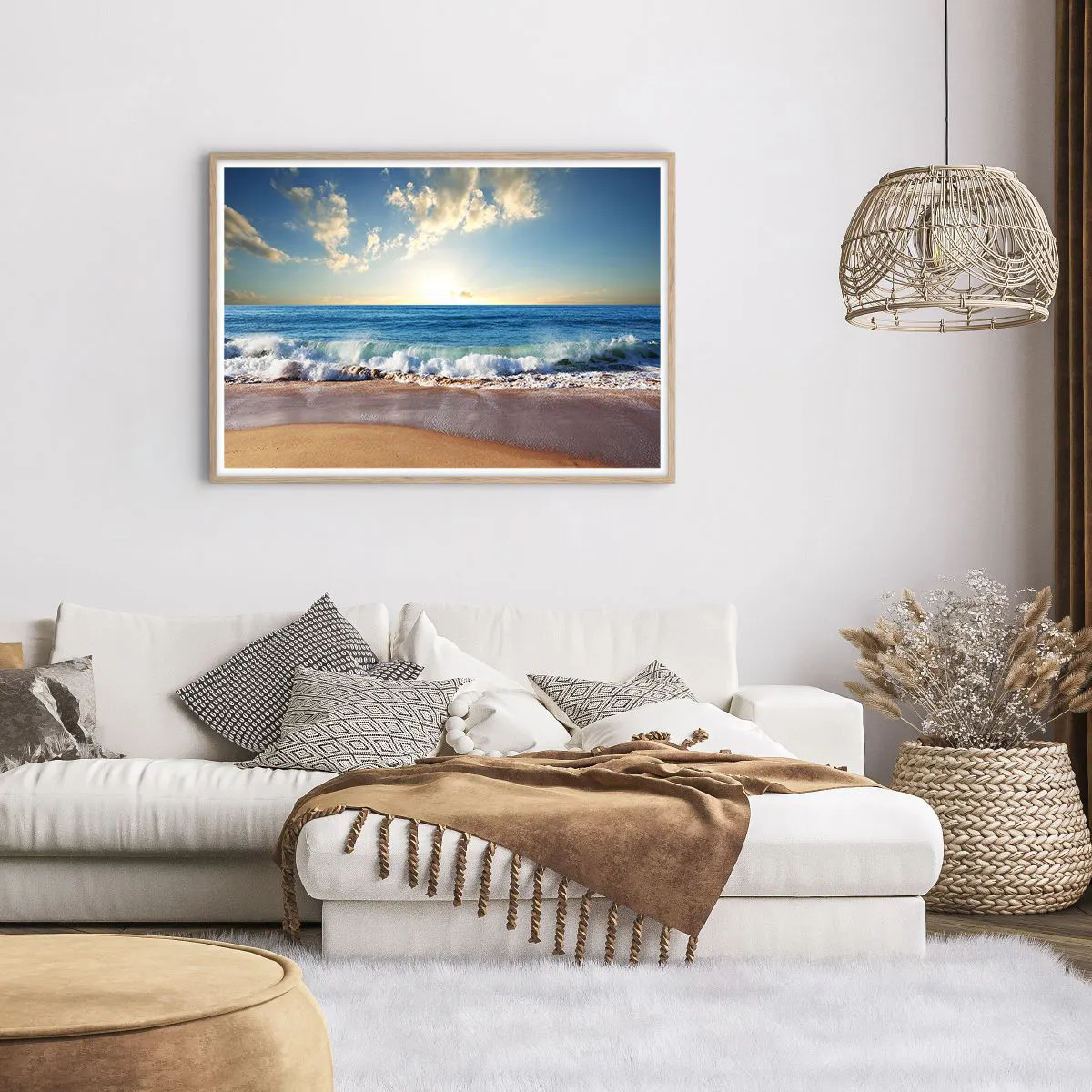 Pôster com moldura de carvalho claro - Movimento e quietude ao mesmo tempo - 100x70 cm