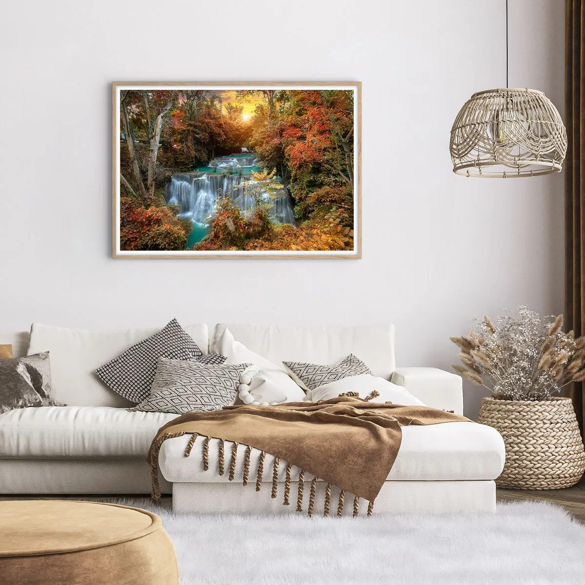 Poster in einem Rahmen aus heller Eiche - Versteckter Schatz des Waldes - 100x70 cm