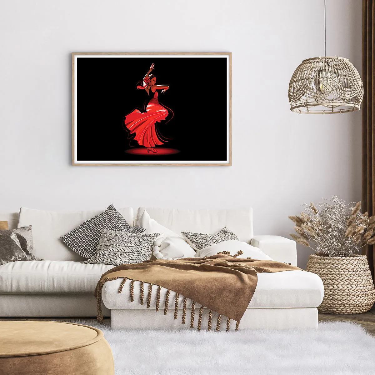 Affiche dans un chêne clair - Poster - L'esprit fougueux du flamenco - 100x70 cm