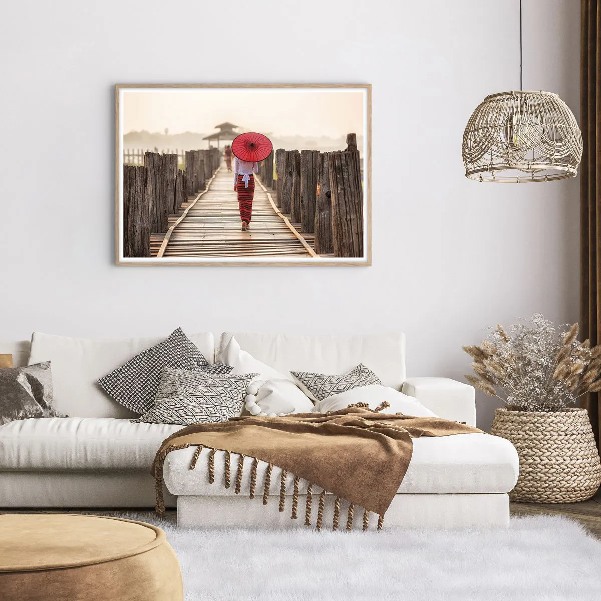 Poszter világos tölgy keretben - A régi hídon - 100x70 cm