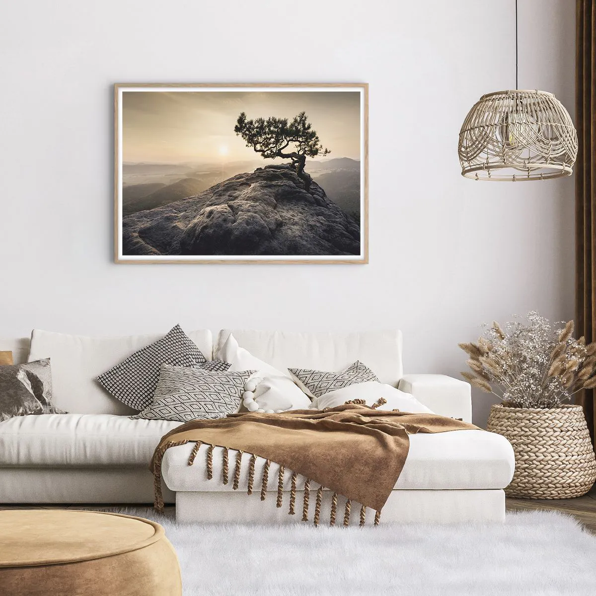 Een poster in een licht eiken lijst - Het leven wint altijd - 100x70 cm