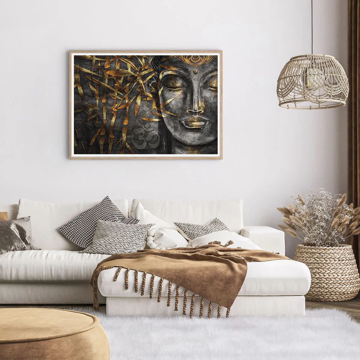 Affisch i ram av ljusek - Känn lugnet - 100x70 cm