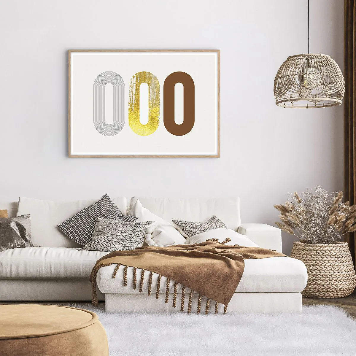 Poster in light oak frame - Ooo! - 100x70 cm