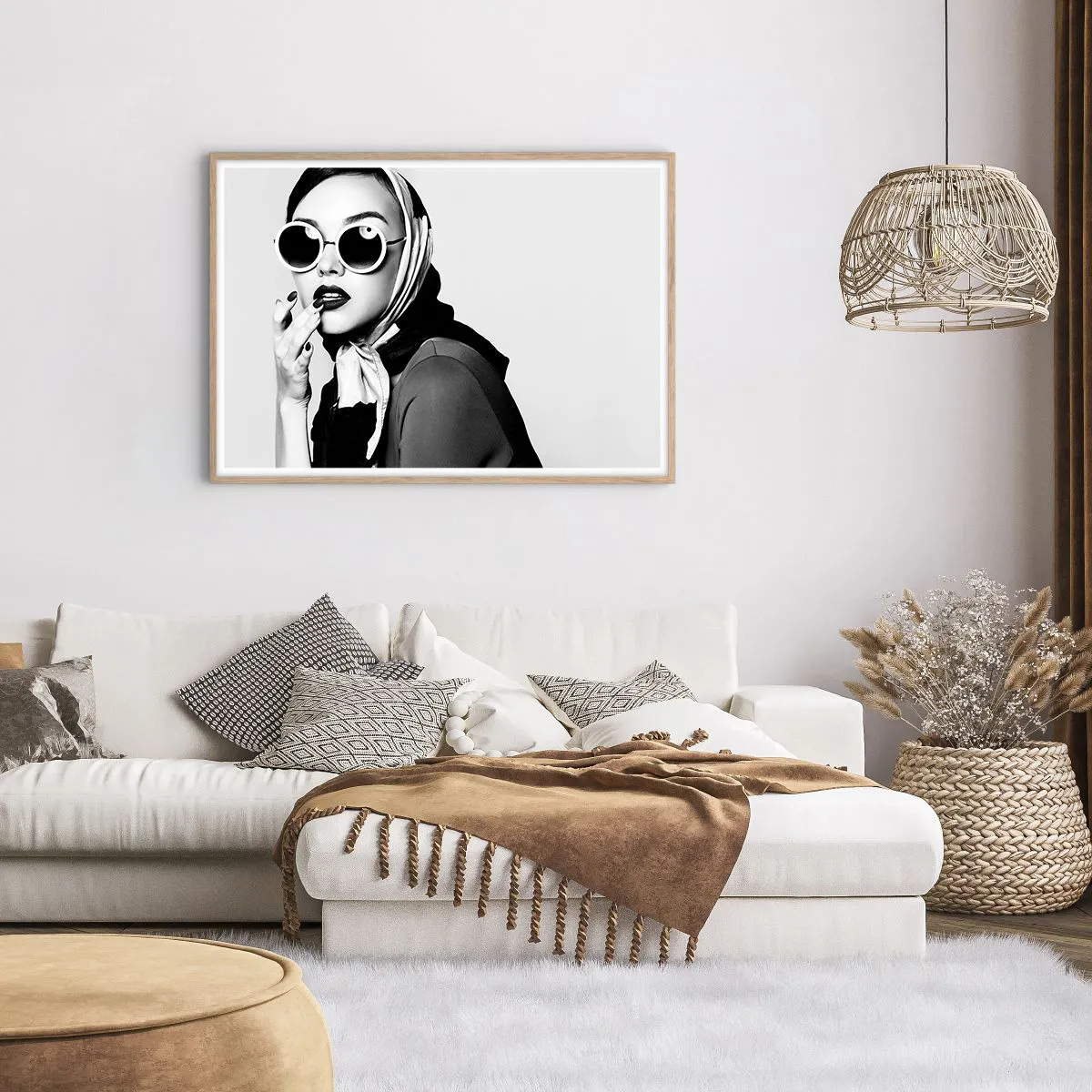 Plagát v ráme zo svetlého duba - Pozdravy zo 60. rokov - 100x70 cm