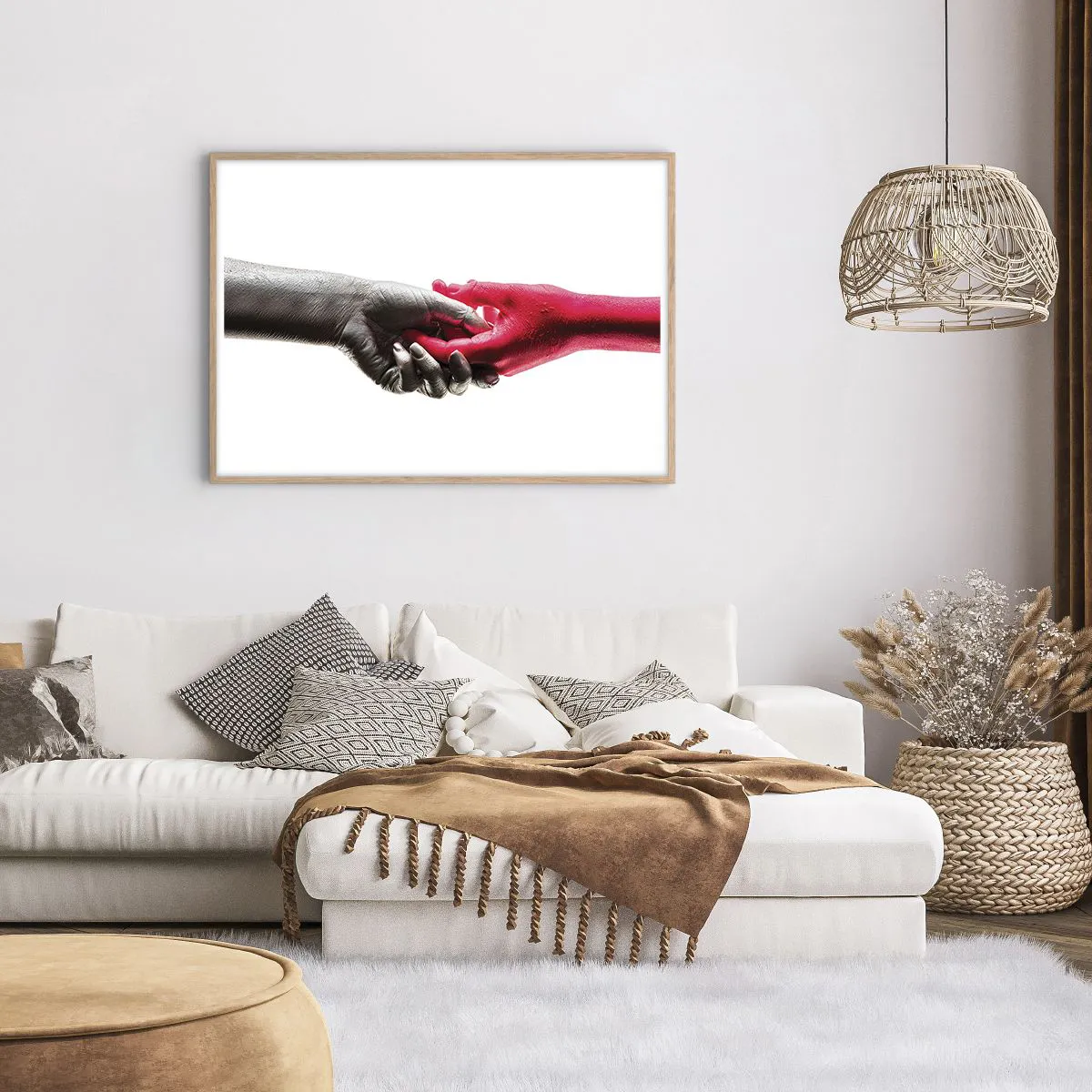 Affiche dans un chêne clair - Poster - Ensemble, bien que différents - 100x70 cm