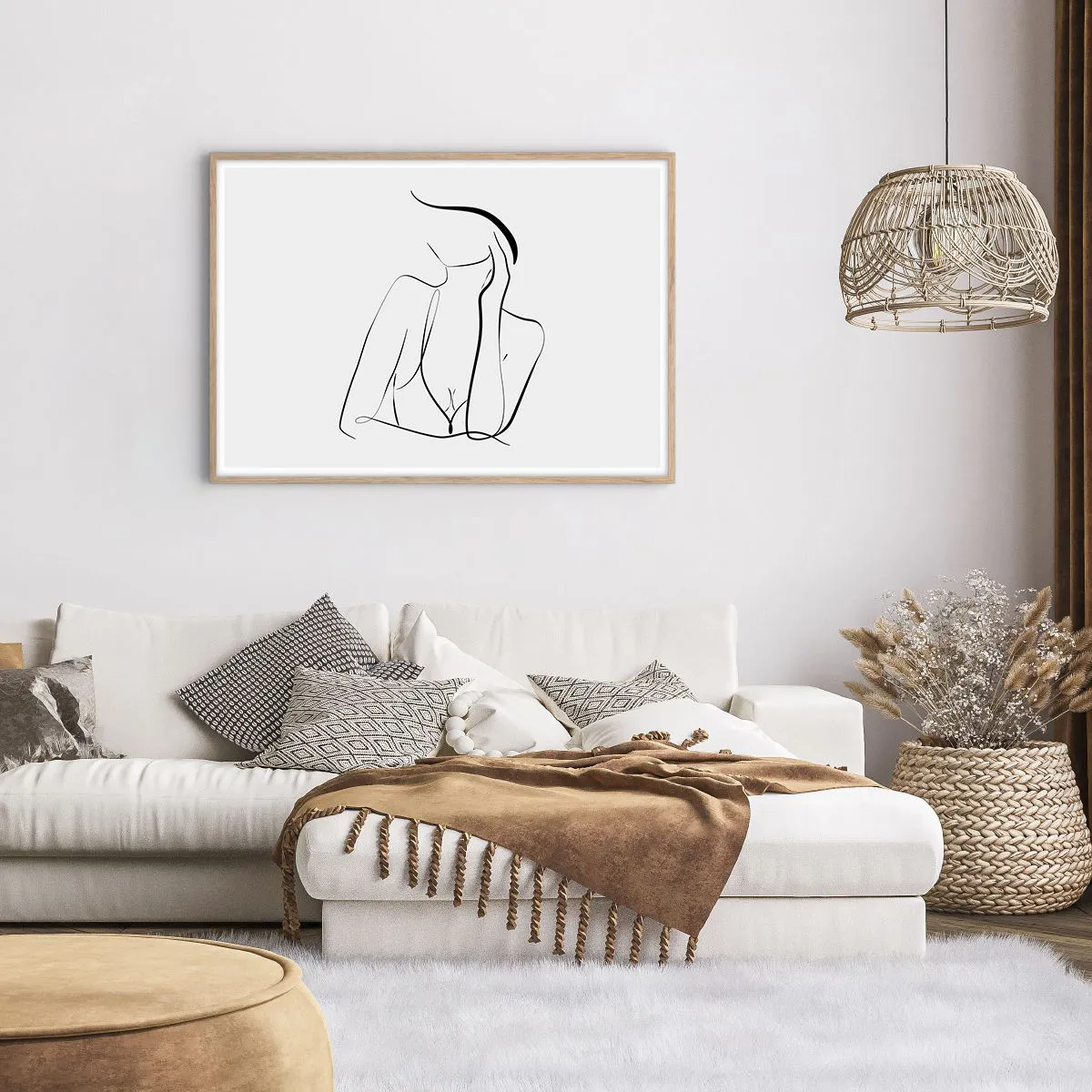 Poszter világos tölgy keretben - Az álmok hullámán - 100x70 cm