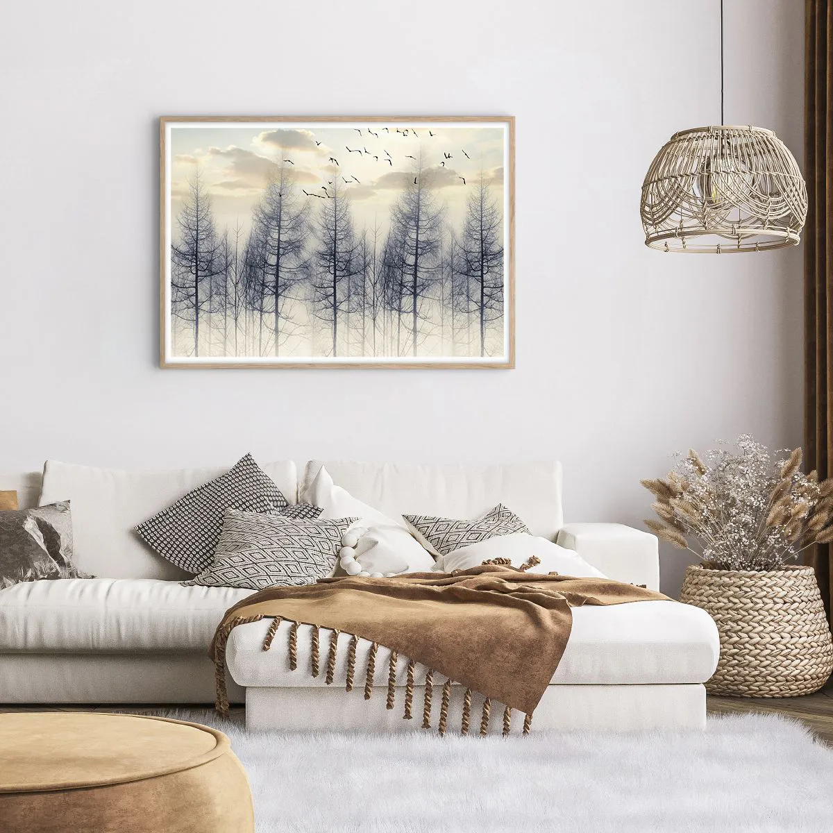 Poster in light oak frame - Spirits of the Forest - 100x70 cm