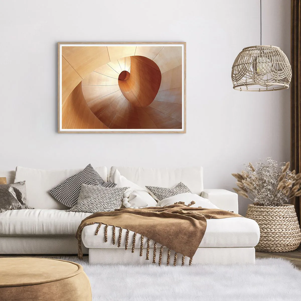 Affisch i ram av ljusek - Arkitektonisk serpentin - 100x70 cm