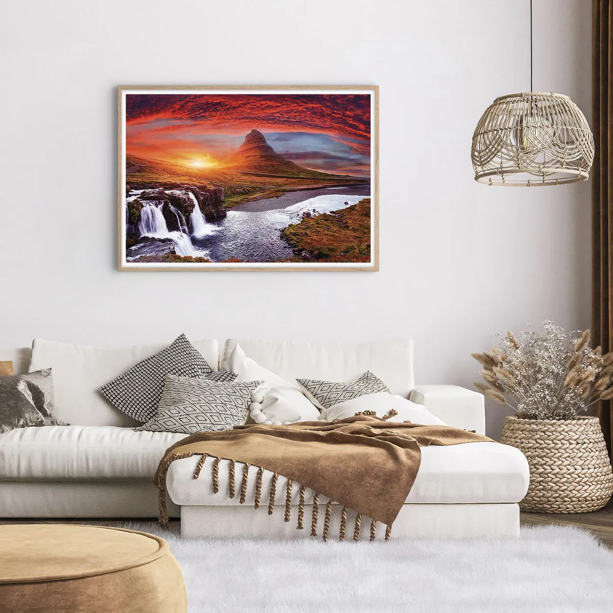 Poster in einem Rahmen aus heller Eiche - Ein Blick auf Mittelerde - 100x70 cm