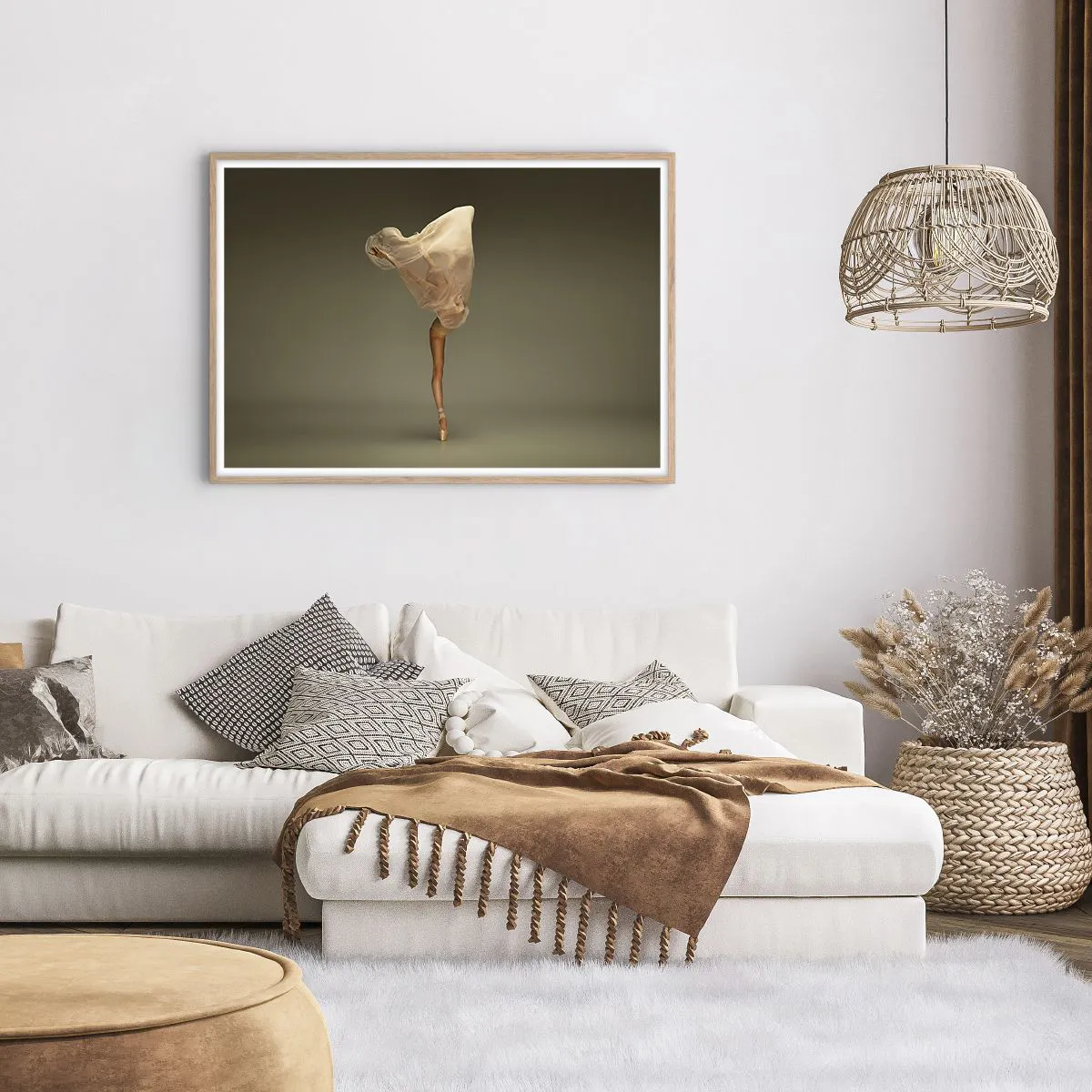 Affiche dans un chêne clair - Poster - Il va bientôt s'envoler - 100x70 cm