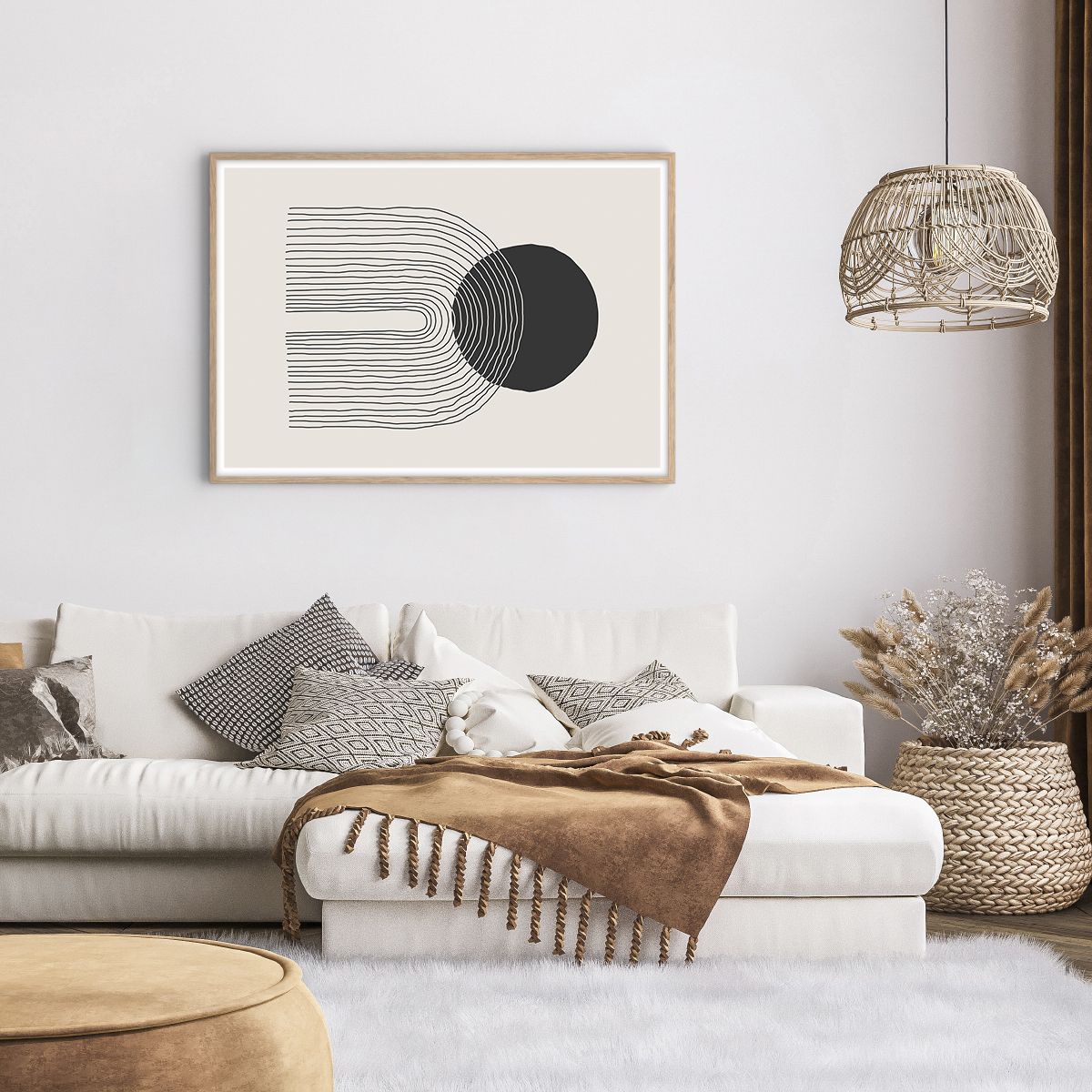 Plakat w ramie jasnego dębu Abstrakcja, Plakat w ramie jasnego dębu Sztuka, Plakat w ramie jasnego dębu Minimalizm, Plakat w ramie jasnego dębu Sztuka Nowoczesna, Plakat w ramie jasnego dębu Sztuka Artystyczna