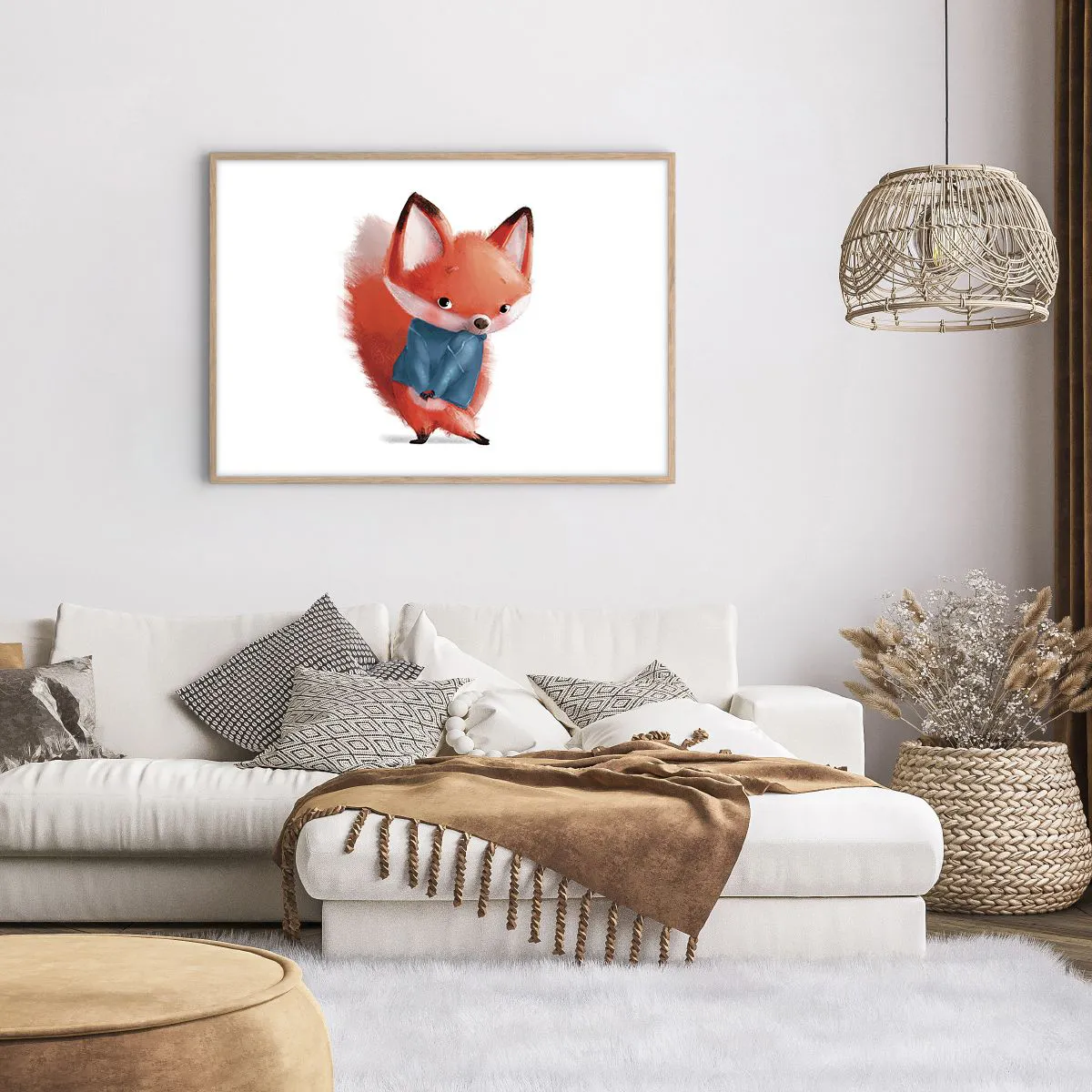 Plakat w ramie jasny dąb - Ładnie mi w tym? - 100x70 cm