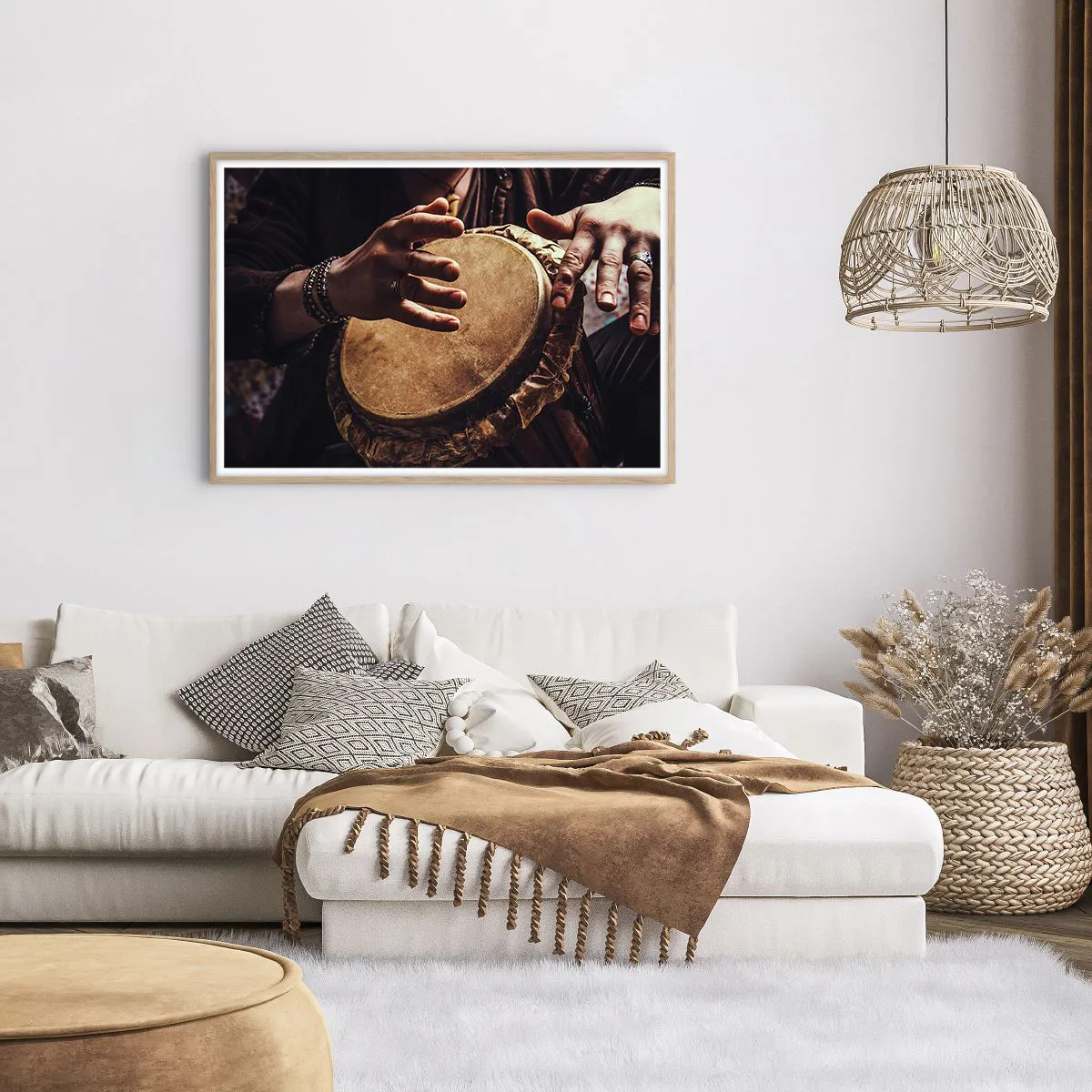 Plakát v rámu světlý dub - V rytmu srdce - 100x70 cm