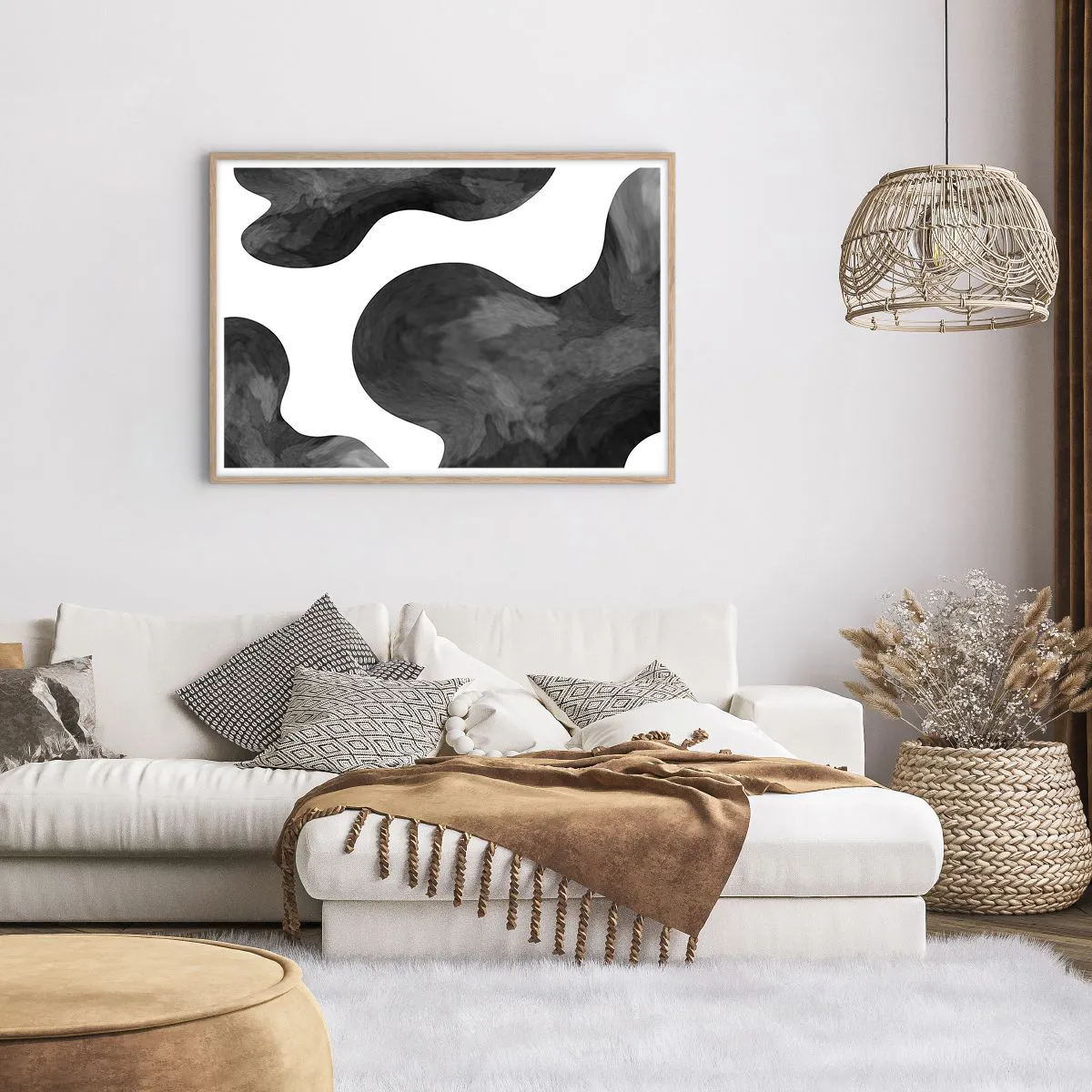 Poster in light oak frame - Milky Way - 100x70 cm