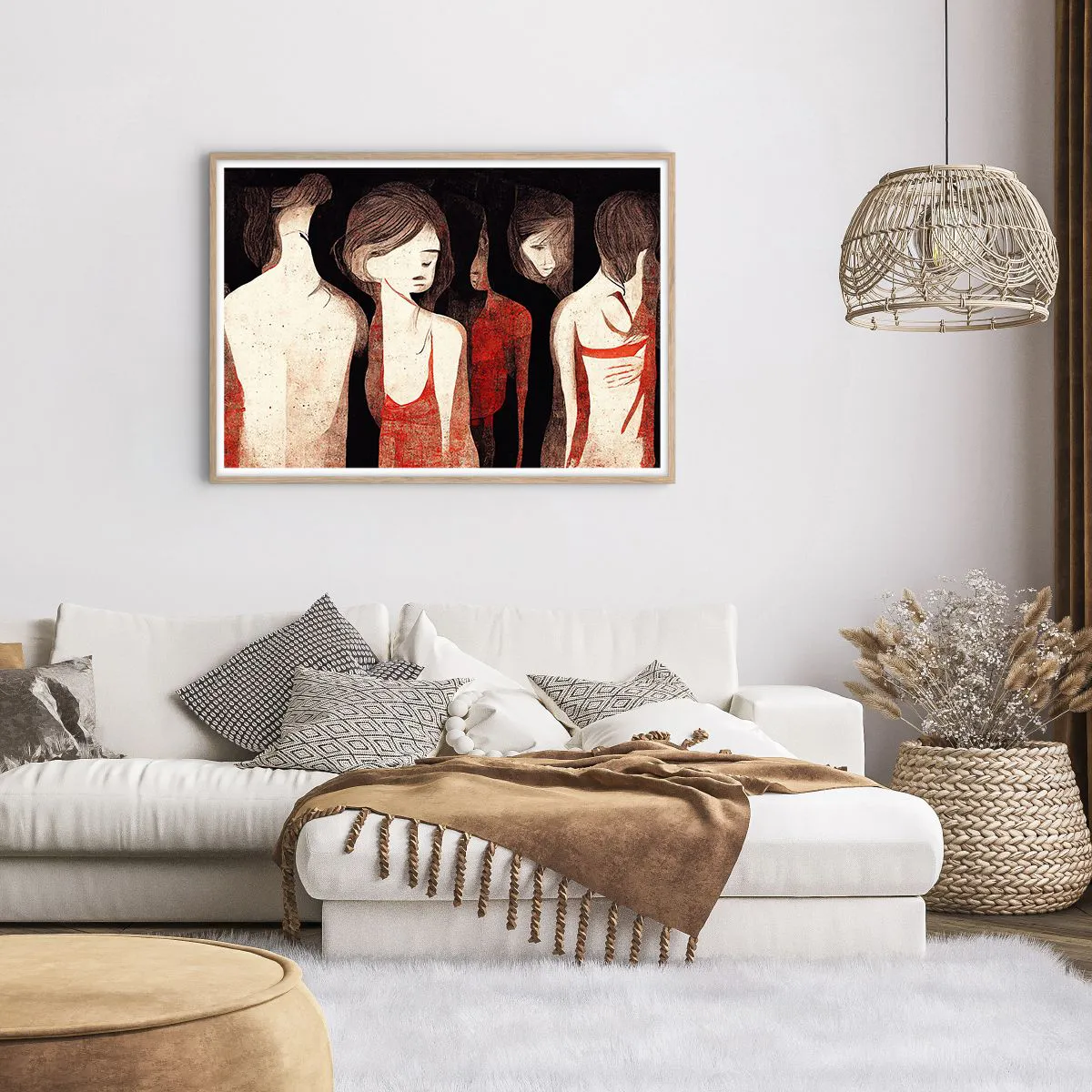 Pôster com moldura de carvalho claro - Madonas das trevas - 100x70 cm