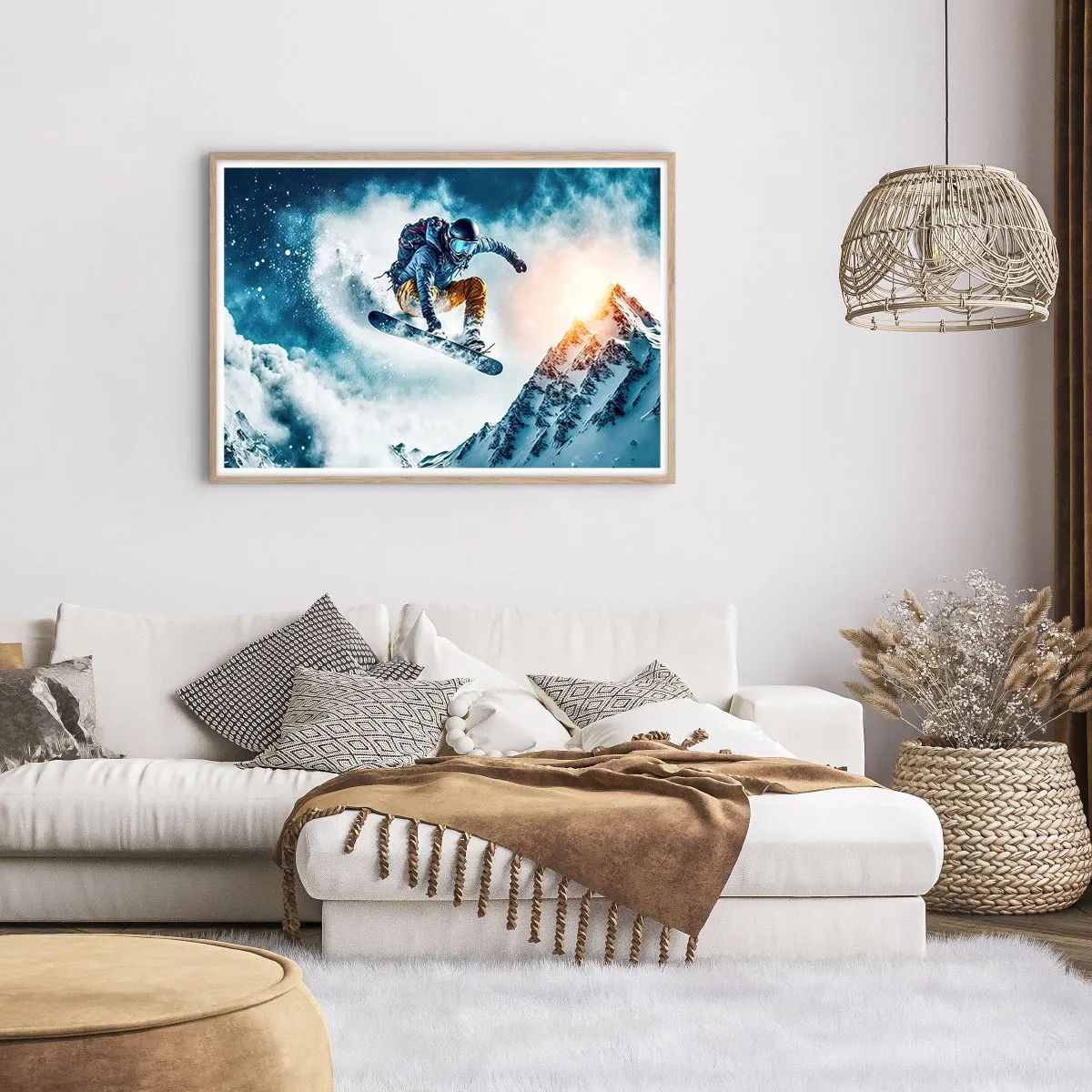 Poster în ramă de stejar deschis - Emoții extreme - 100x70 cm