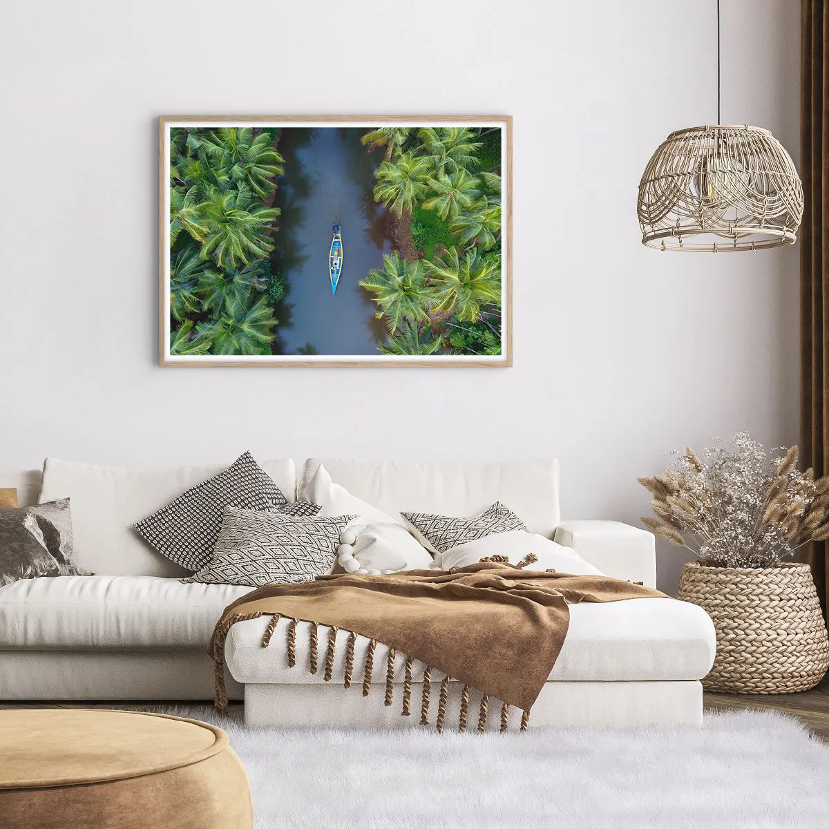 Plakát v rámu světlý dub - Na tropické stezce - 100x70 cm