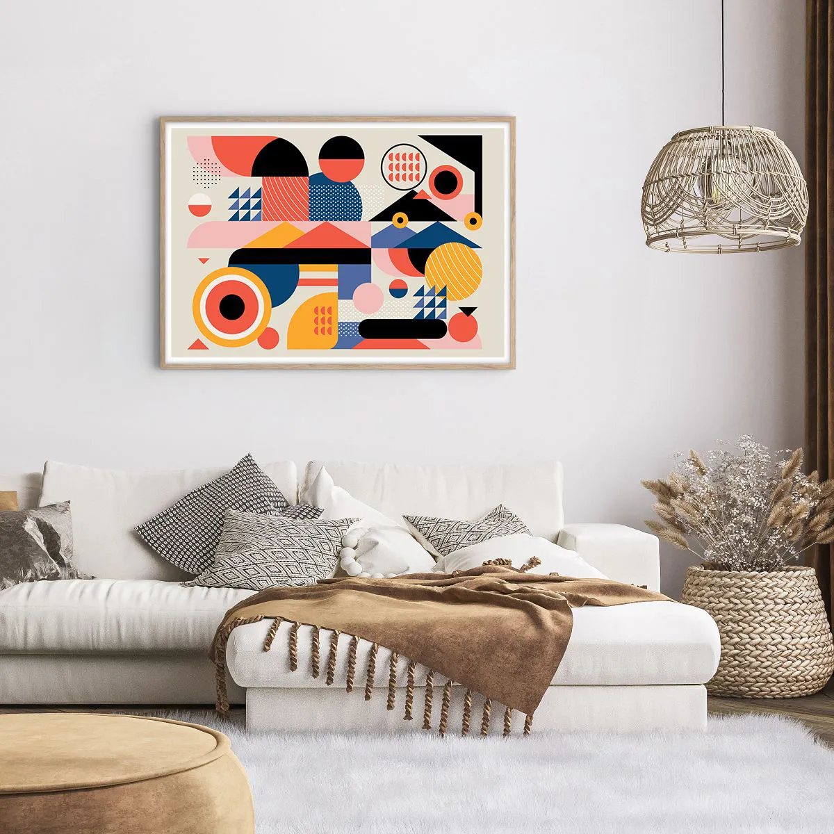 Poszter világos tölgy keretben - Összetétel: játszadozzunk - 100x70 cm