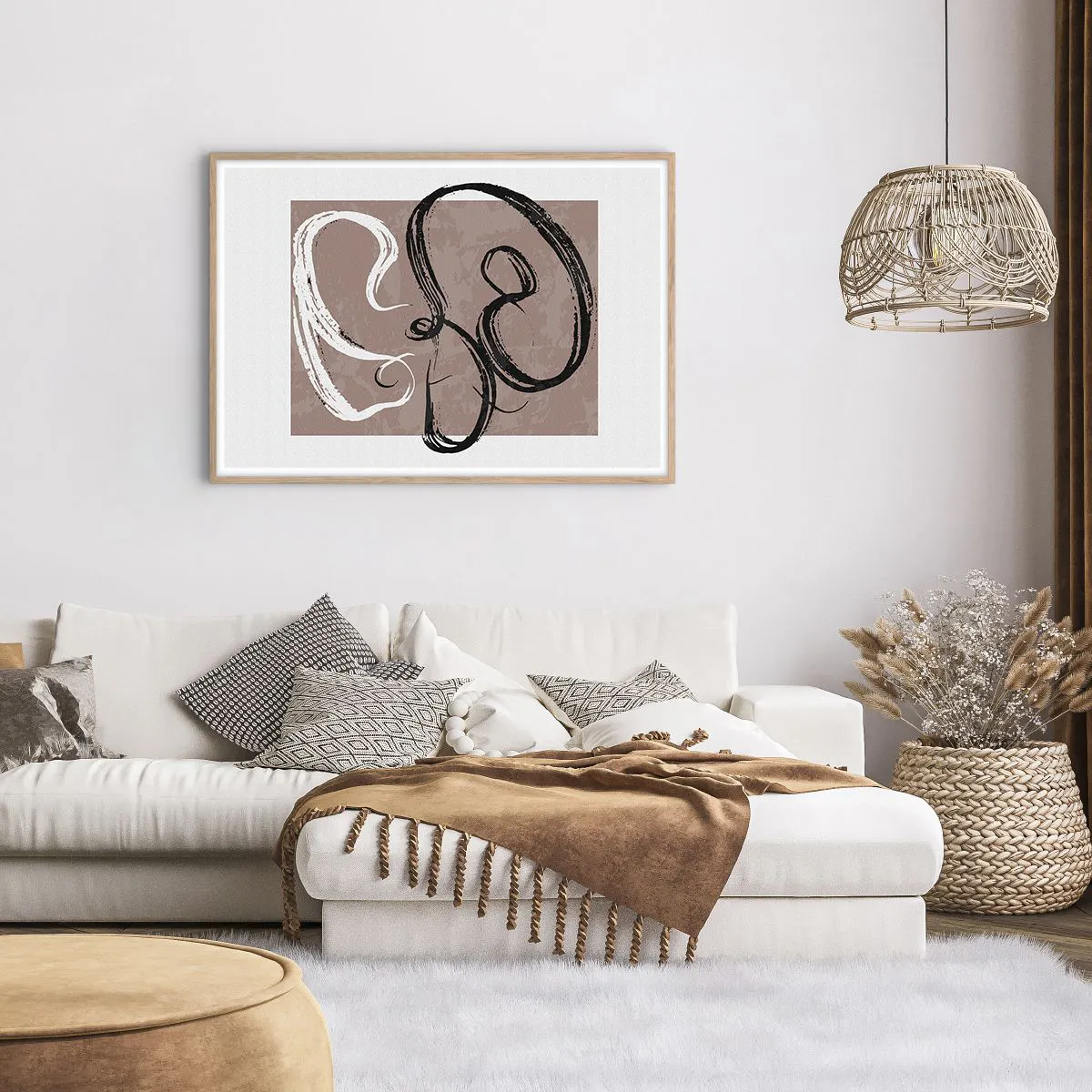 Poszter világos tölgy keretben - Kompozíció - a teljesség keresése - 100x70 cm