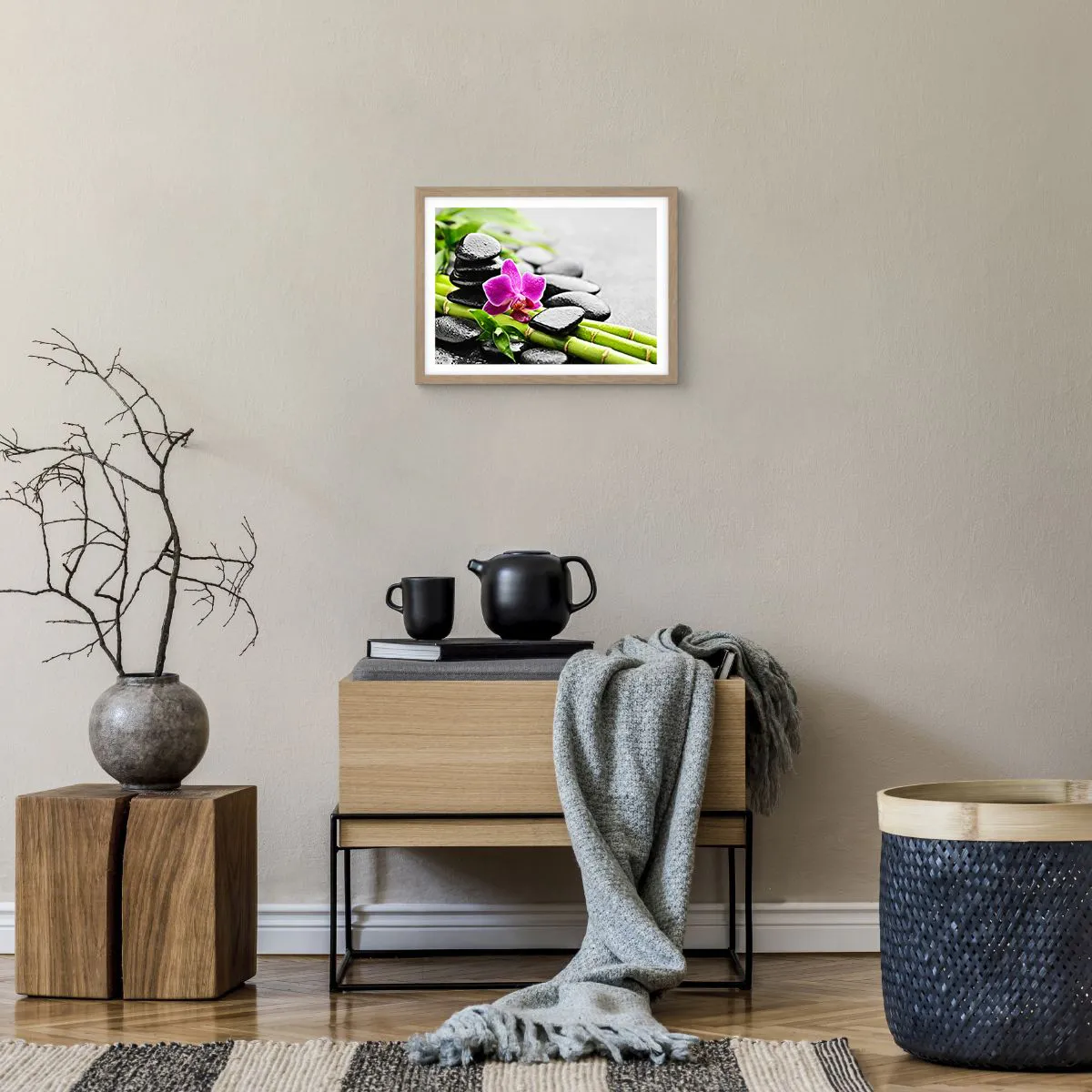 Poster in light oak frame - In a Peaceful Balance - 40x30 cm