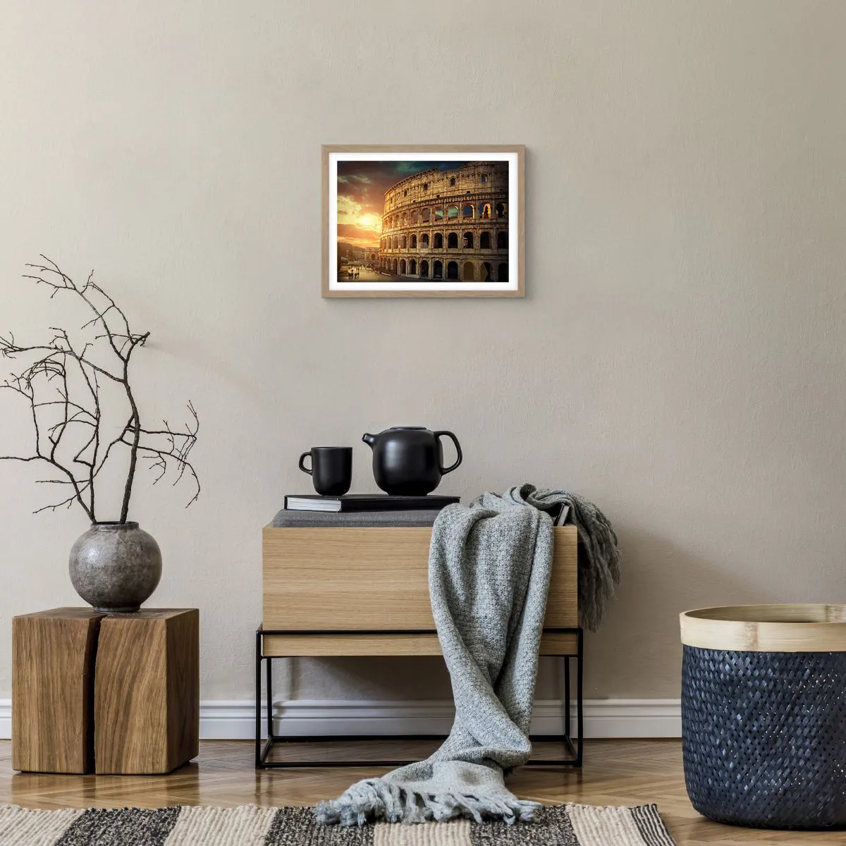 Plakat i ramme af lyst egetræ - Kolossalt indtryk - 40x30 cm