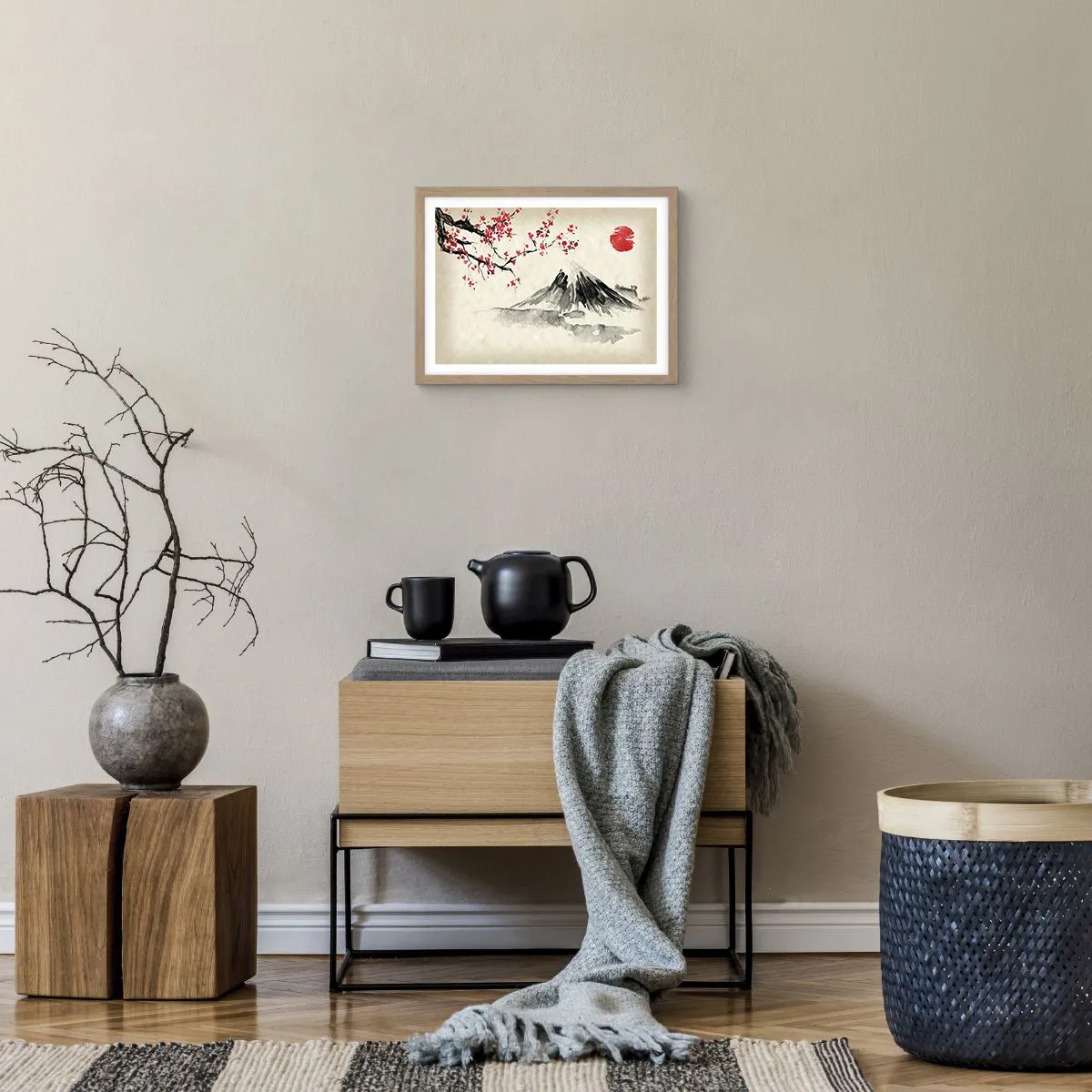 Affiche dans un chêne clair - Poster - Tomber amoureux du Japon - 40x30 cm