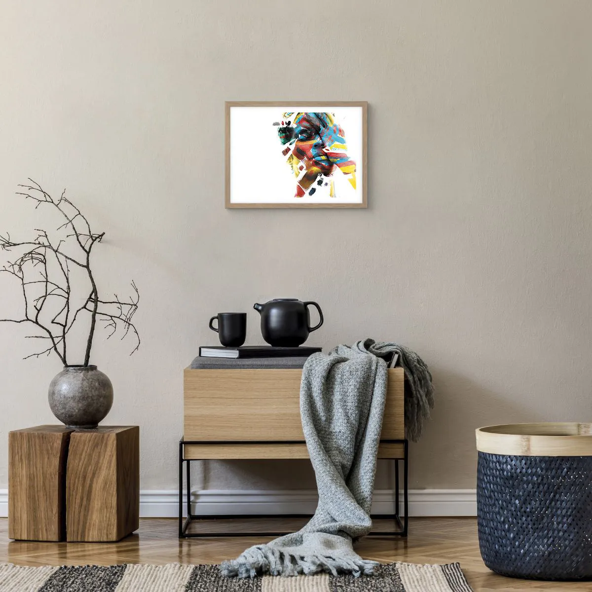 Affiche dans un chêne clair - Poster - Personnalité colorée - 40x30 cm