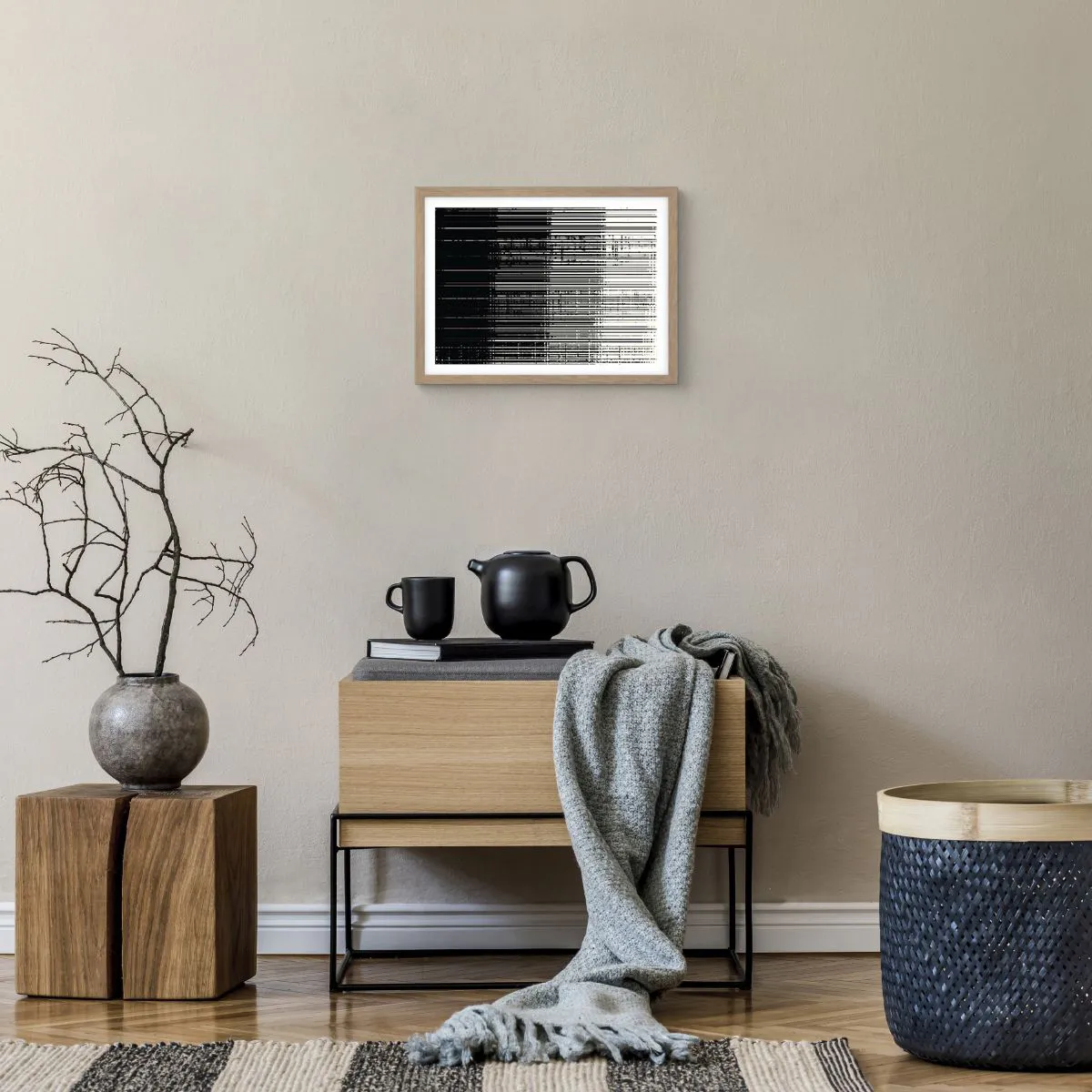 Plakat w ramie jasny dąb - Fale i drgania - 40x30 cm