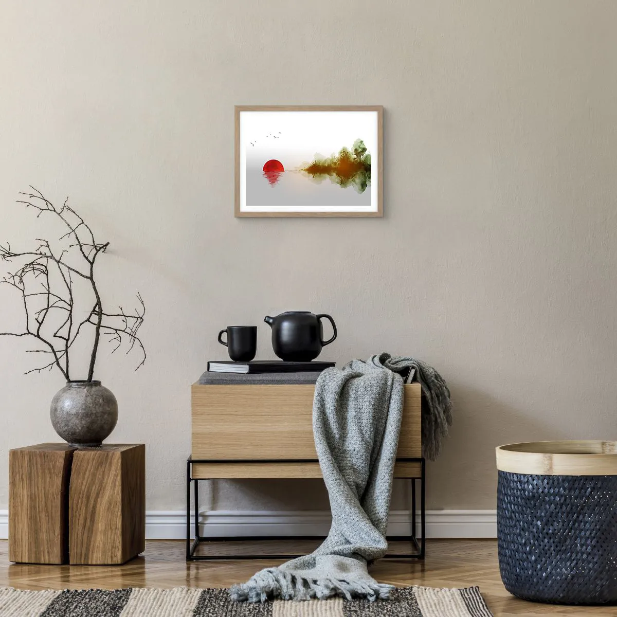 Poster in einem Rahmen aus heller Eiche - Versprechen der Ruhe - 40x30 cm