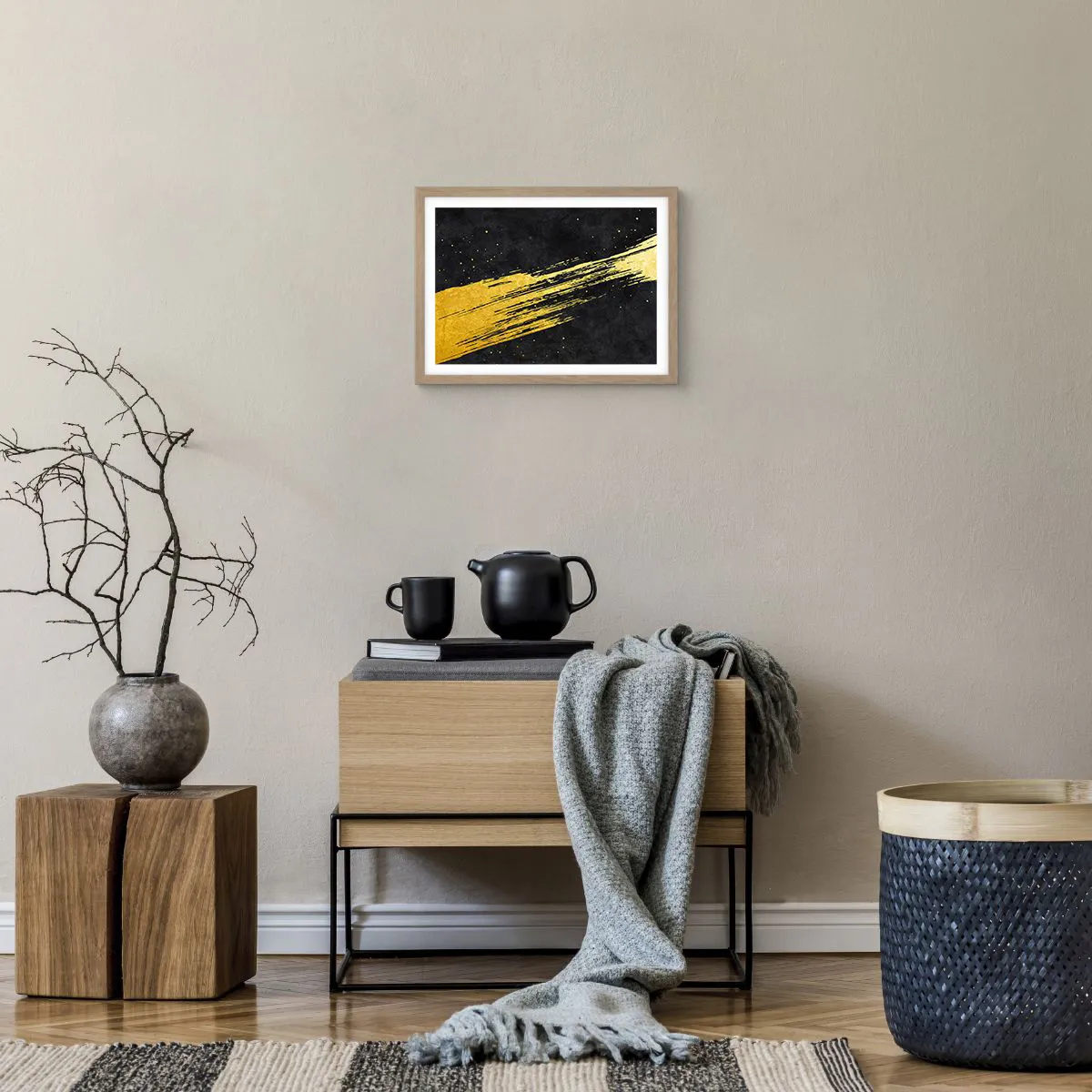 Een poster in een licht eiken lijst - Spring in hyperruimte - 40x30 cm