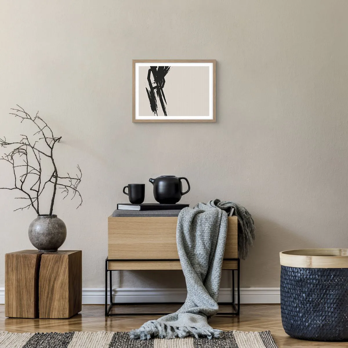 Poster in einem Rahmen aus heller Eiche - Unaufhaltsamer Trieb - 40x30 cm