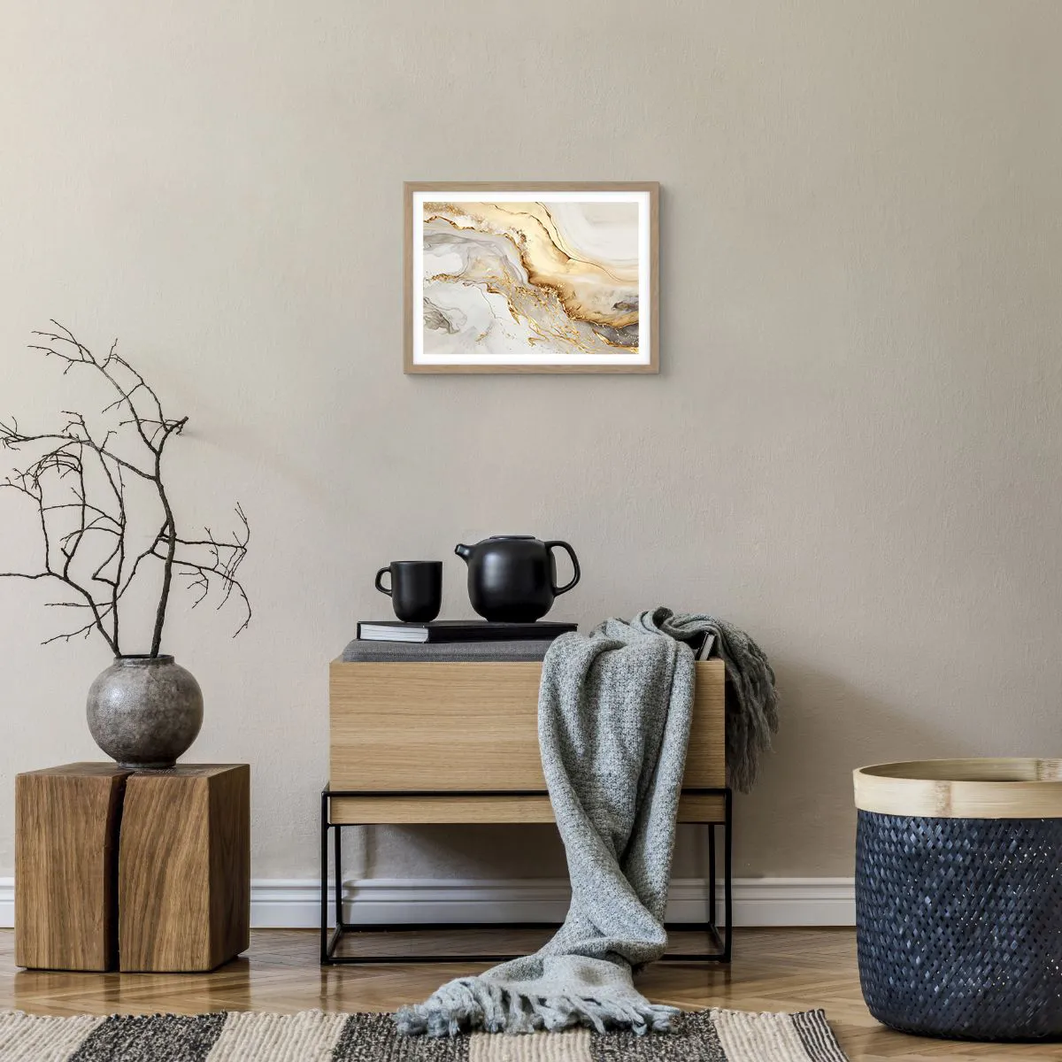 Poster în ramă de stejar deschis - Abstracție: frumusețe și bunătate - 40x30 cm