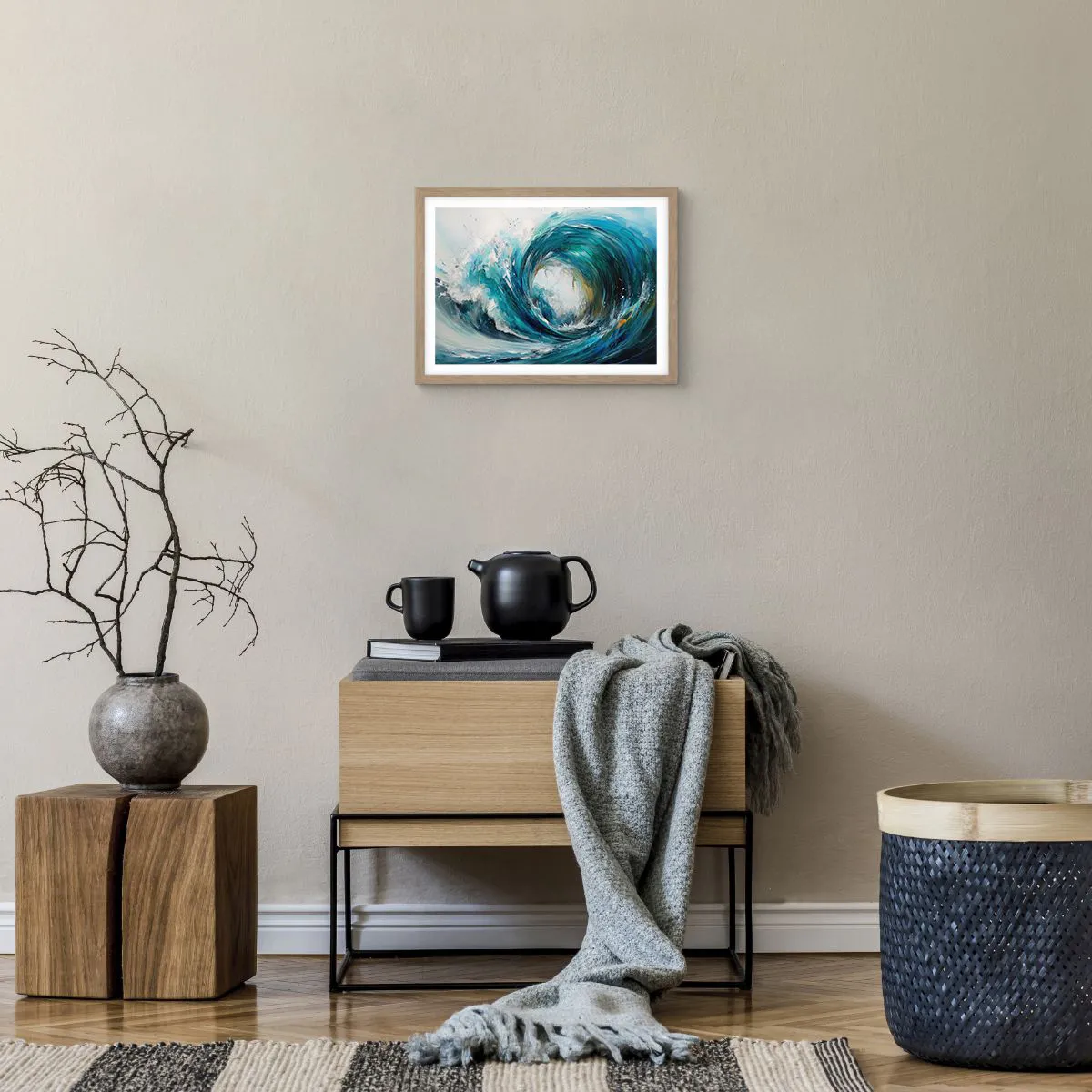 Een poster in een licht eiken lijst - Zeeportaal - 40x30 cm