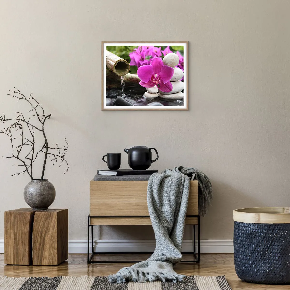 Pôster com moldura de carvalho claro - Descanso imediato - 50x40 cm