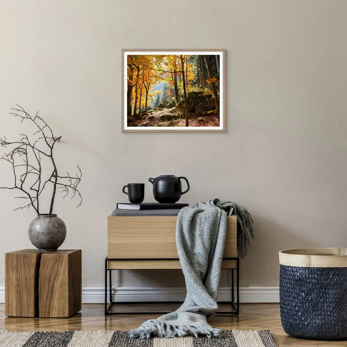 Poster in light oak frame - Time for Rest - 50x40 cm