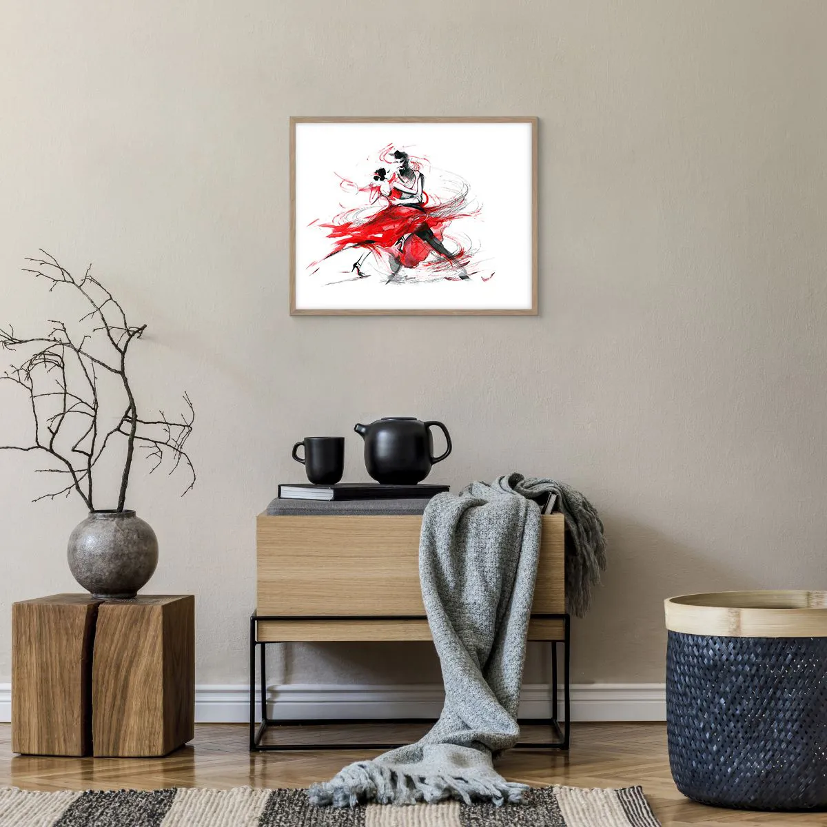 Poster în ramă de stejar deschis - Tango - ritmul pasiunii - 50x40 cm