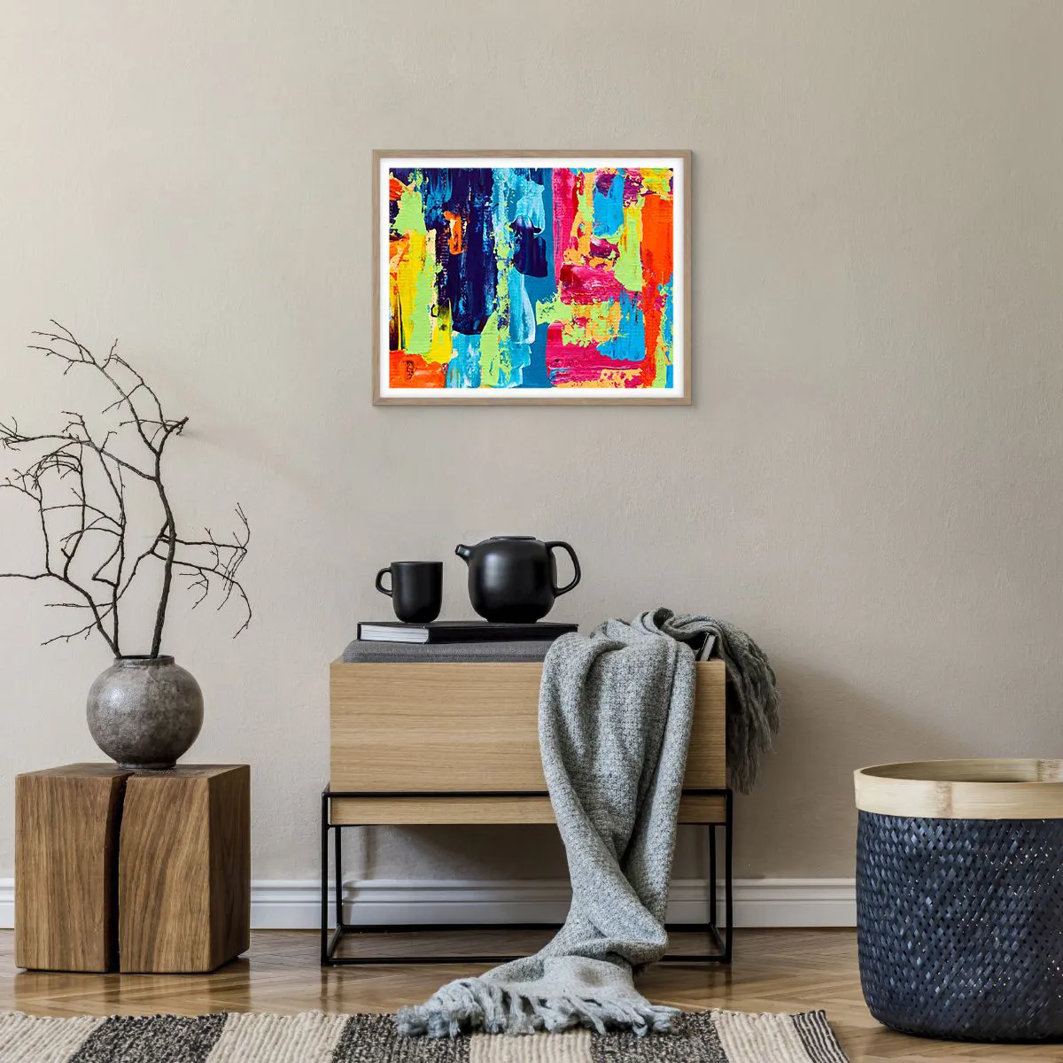 Poster in light oak frame - Life Is Beautiful! - 50x40 cm