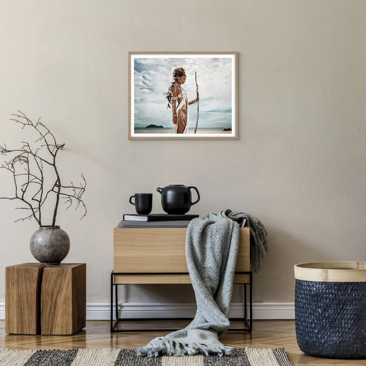 Affisch i ram av ljusek - Tropikens drottning - 50x40 cm