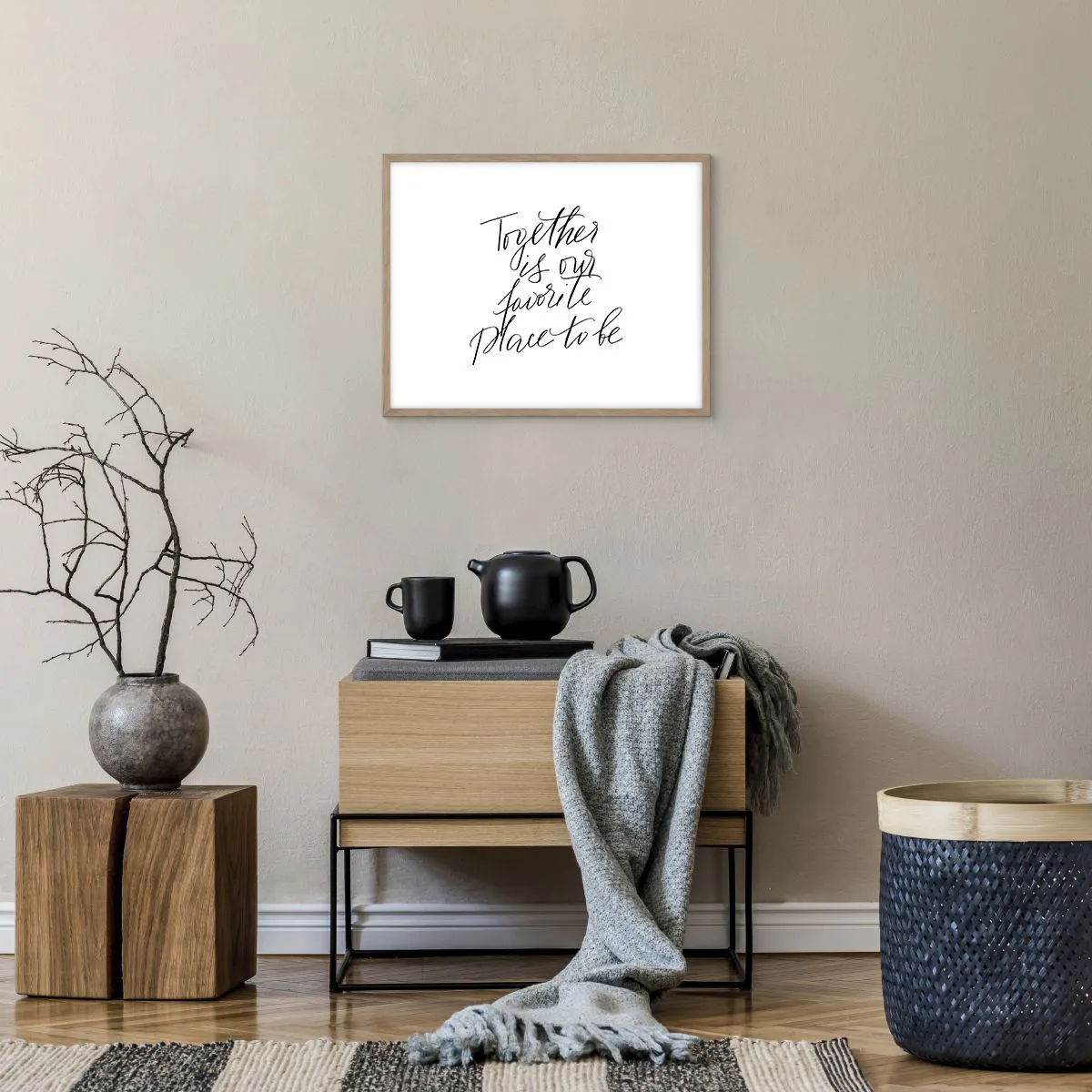 Poster în ramă de stejar deschis - O simți și tu? - 50x40 cm