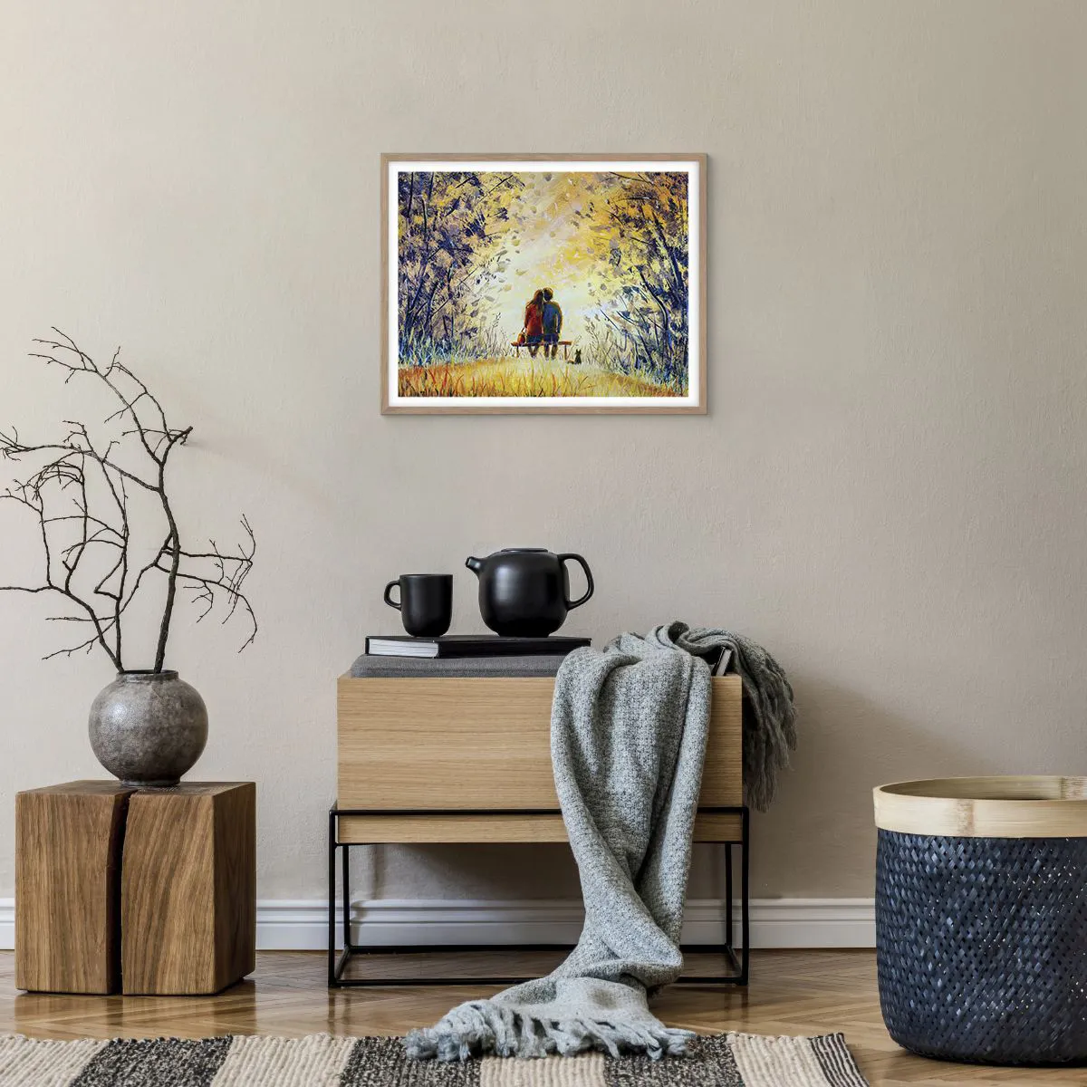 Poster in einem Rahmen aus heller Eiche - Magischer Augenblick - 50x40 cm